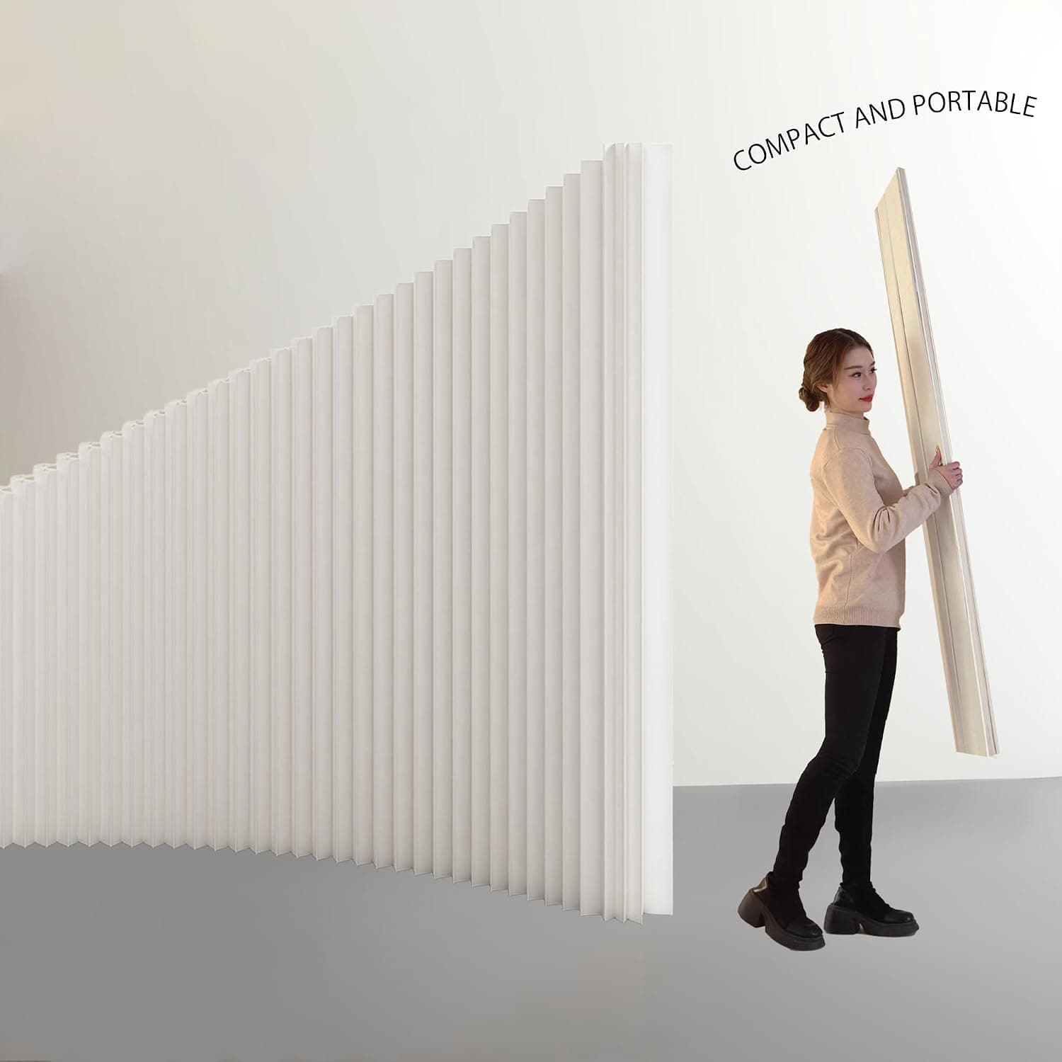 HELLOpoper Room Divider Privacy Screen Foldable partition Wall Kraft Paper, Transformable for Offices, Living Rooms and Beauty Salons