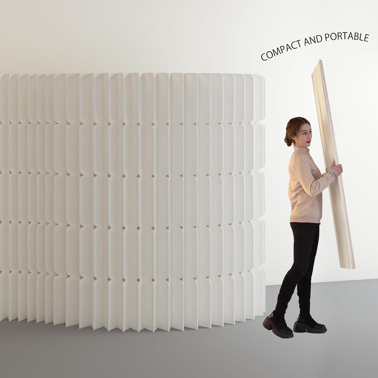 HELLOpoperRoom Divider Privacy Screen Foldable Freestanding Crafted from Kraft Paper Flexible for Versatile Use in Offices Living Rooms and Salons
