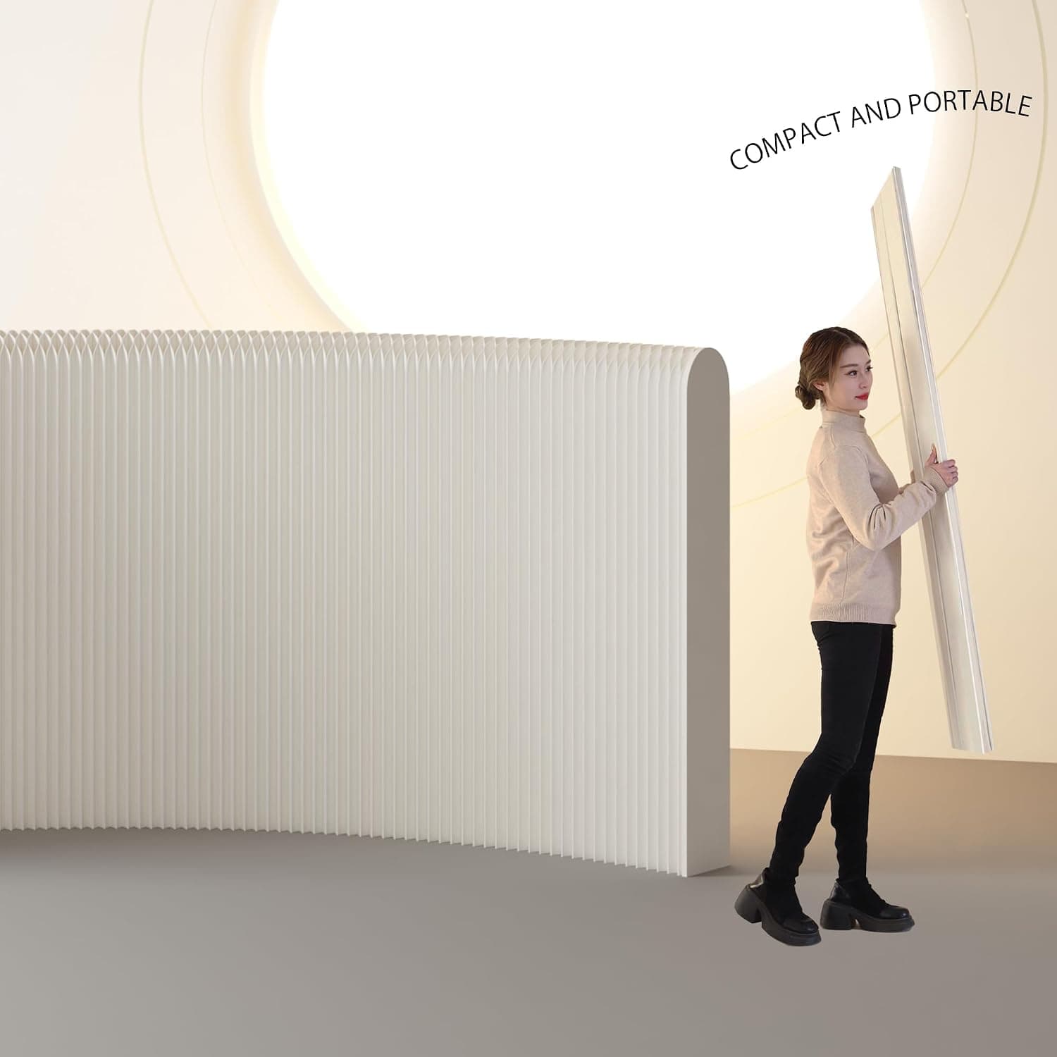 HELLOpoper Room Divider Privacy Screen Foldable partition Wall Kraft Paper, Transformable for Offices, Living Rooms, and Beauty Salons