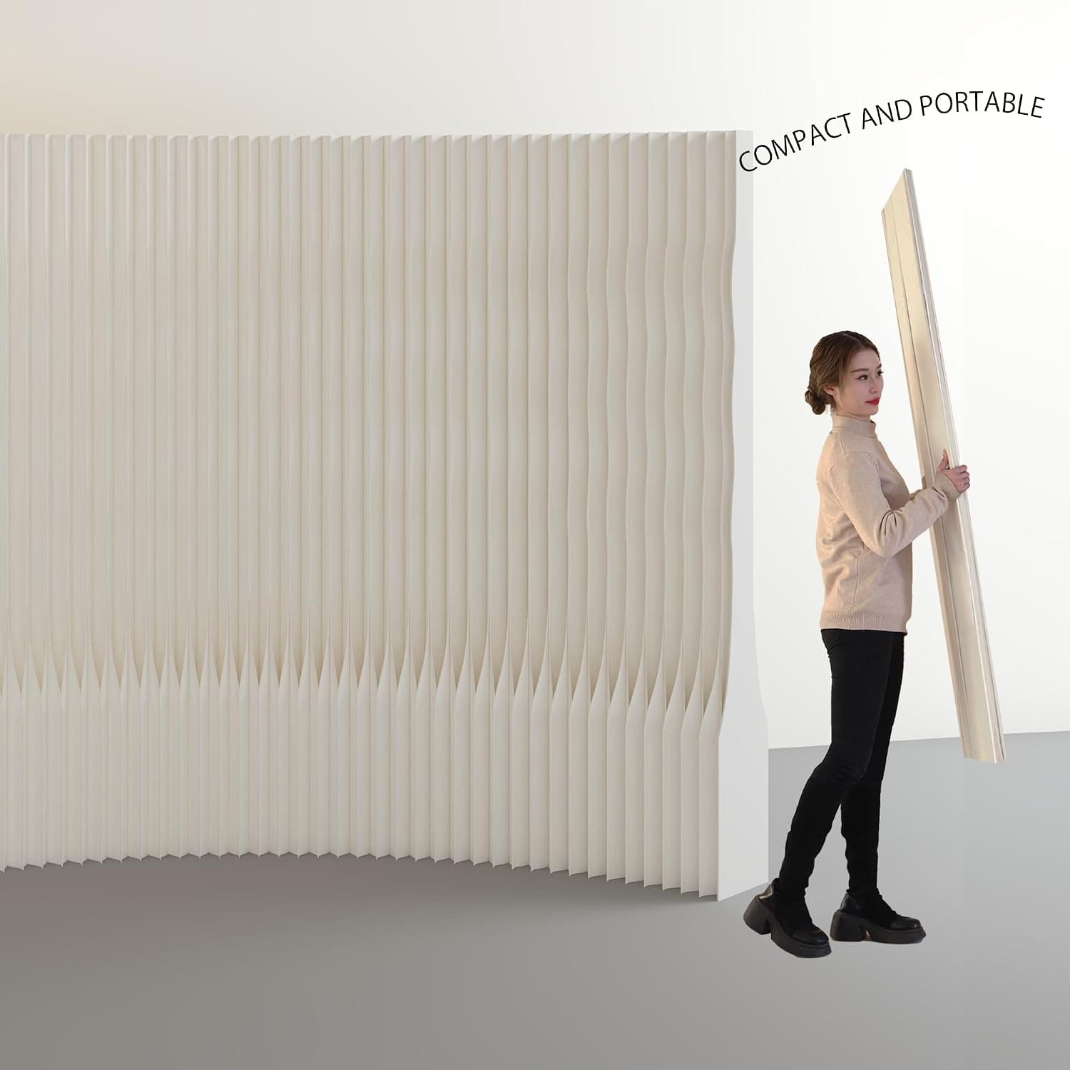 HELLOpoper Room Divider Privacy Screen Foldable partition Wall Kraft Paper, Living Rooms,Transformable for Offices,and Beauty Salons