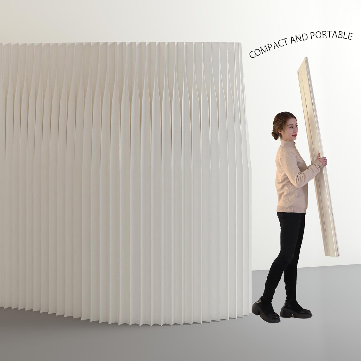 HELLOpoper Folding Room Partition Screen in Kraft Paper Material Multi-Purpose for Offices, Living Rooms and Beauty Salons, Freestanding Partition Screen 8