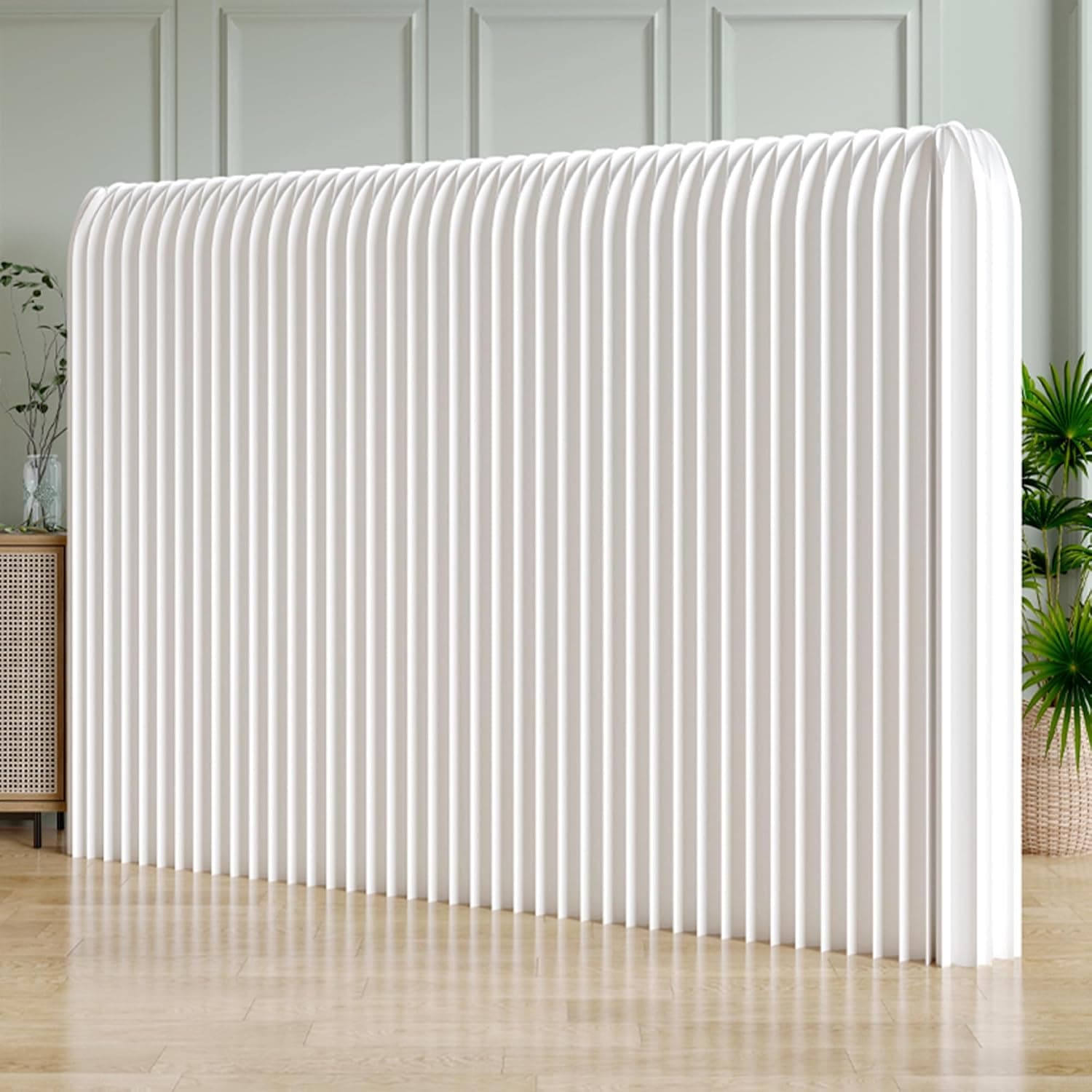 HELLOpoperFolding Room Partition Screen in Kraft Paper Material, Multi-Purpose for Offices, Living Rooms, and Beauty Salons Freestanding Partition Screen