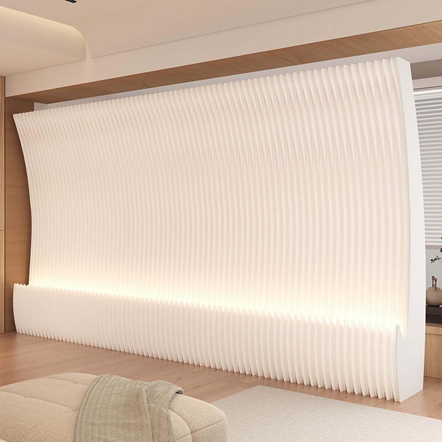 HELLOpoper Standalone partition Screen, a Multifunctional Folding Room Divider Made of Kraft Paper, Suitable for Various Settings Such as Living Rooms, Offices, and Beauty Salons.