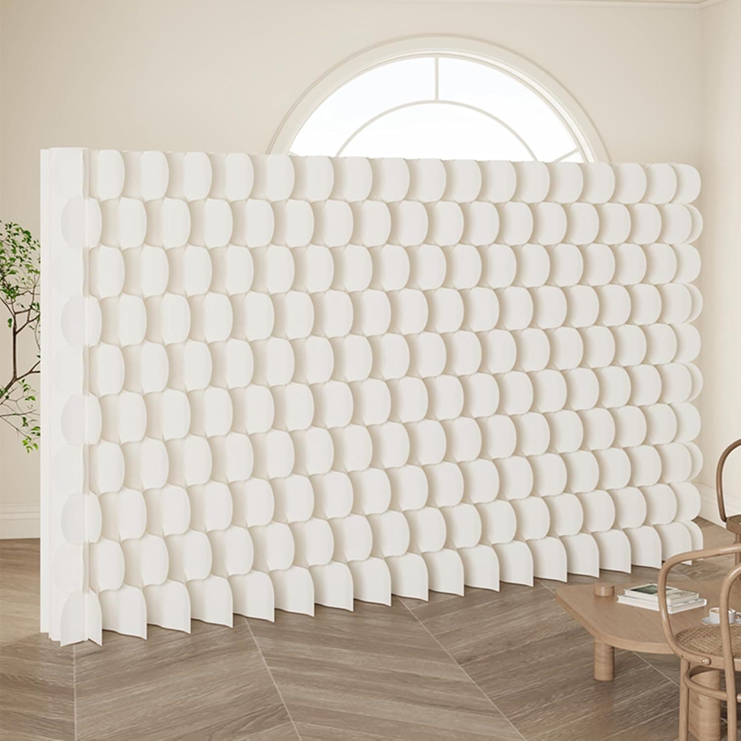 HELLOpoper Room Divider Privacy Screen Foldable partition Wall Kraft Paper,Living Rooms, Transformable for Offices and Beauty Salons