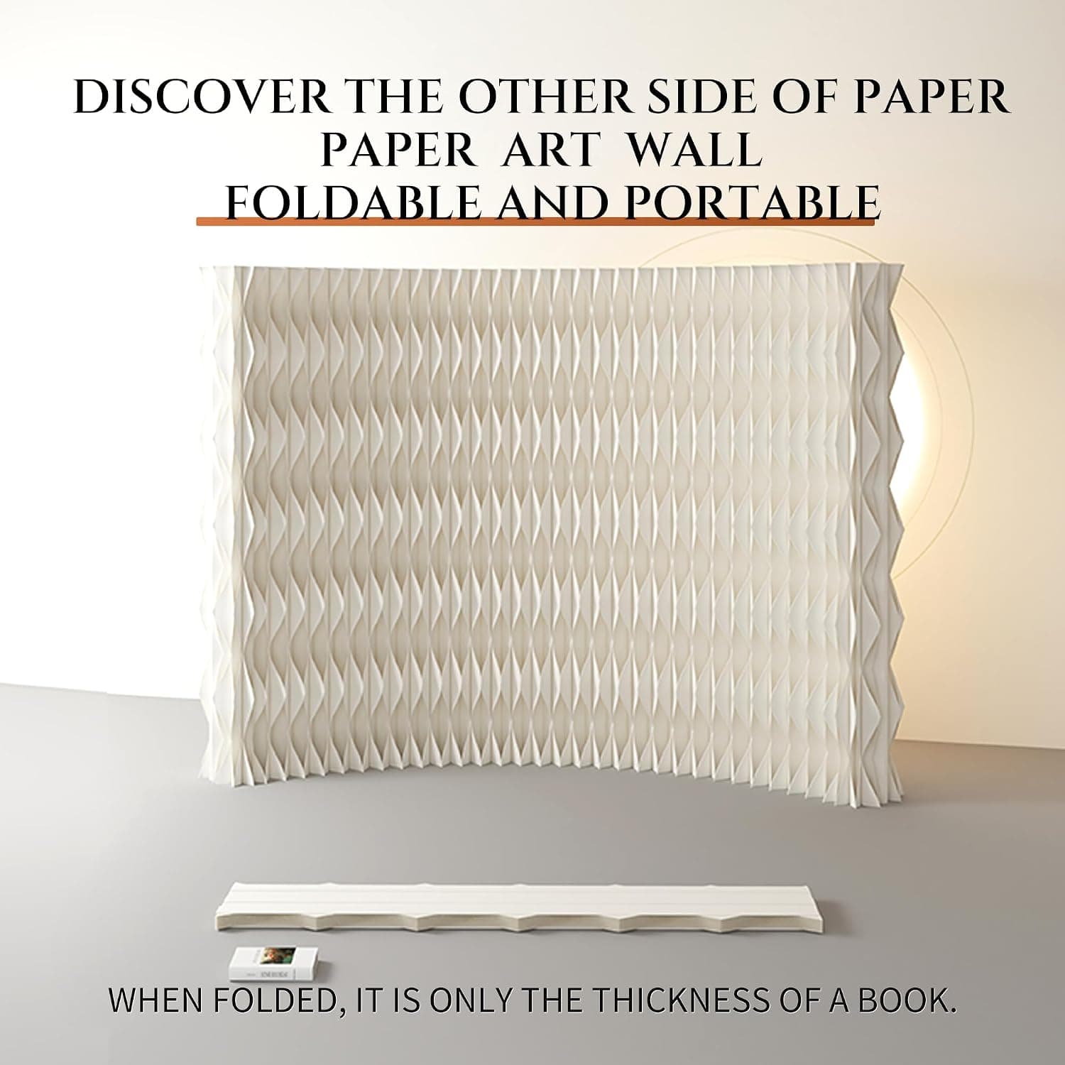 HELLOpoperRoom Divider Privacy Screen Foldable partition Wall Kraft Paper, Transformable for Offices, Beauty Salons, and Living Rooms