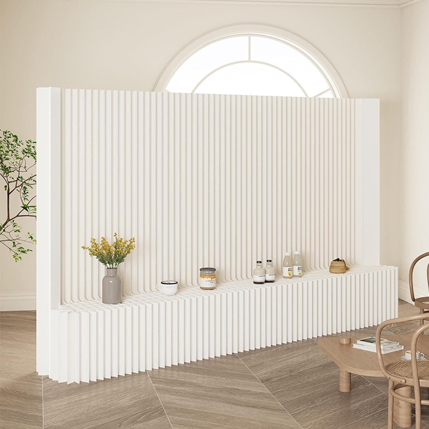 HELLOpoper Foldable Paper Art Display Stand with Shelves, Eco-Friendly, for Exhibition, Sample, Cosmetics, Bags, Shoes and Commercial Use