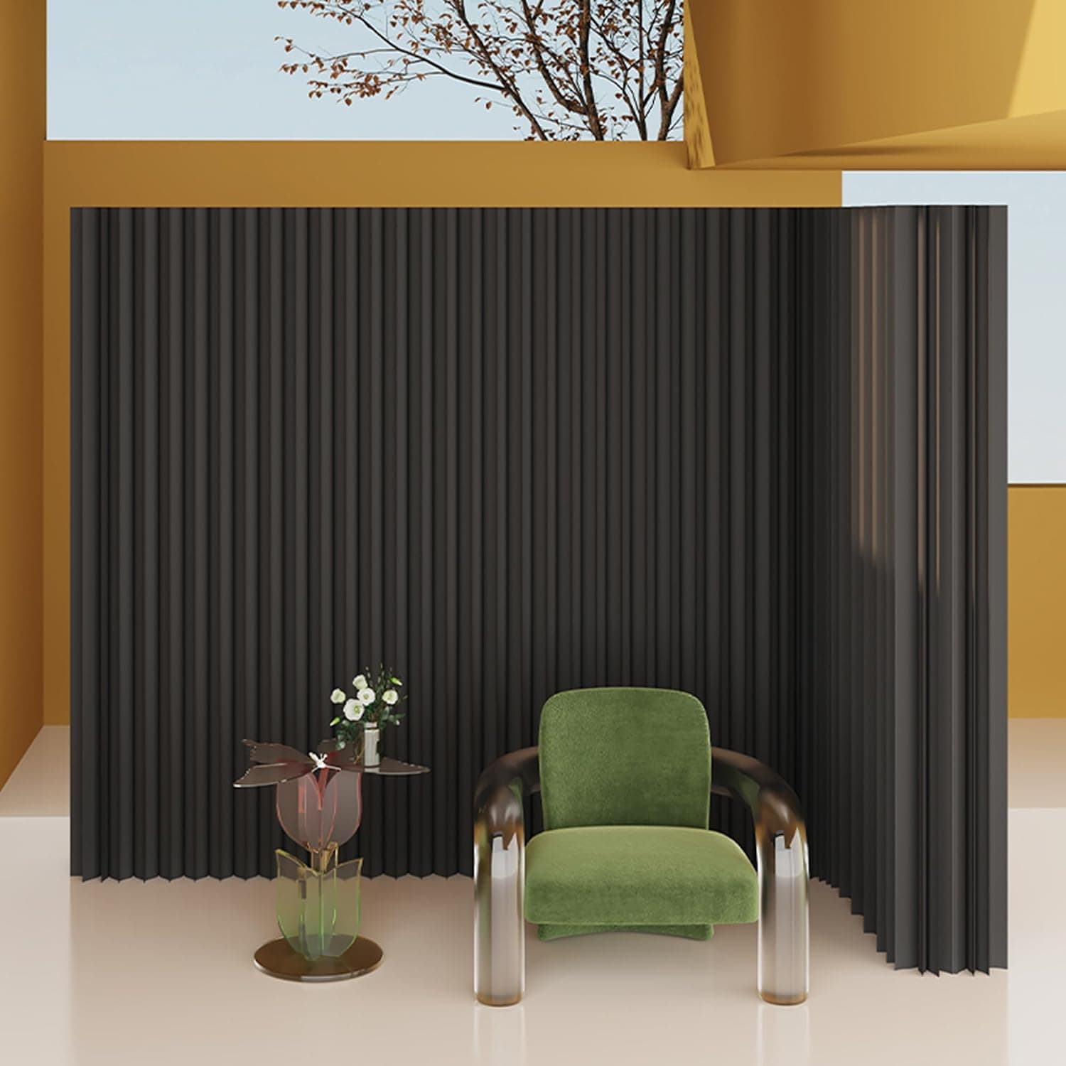 HELLOpoper Room Divider Privacy Screen – Foldable Kraft Paper, Living Rooms,Transformable for Offices, and Beauty Salons 8