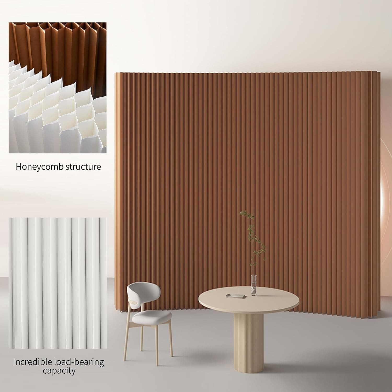 HELLOpoperRoom Divider Privacy Screen Foldable partition Wall Kraft Paper, Transformable for Offices, Living Rooms, and Beauty Salons