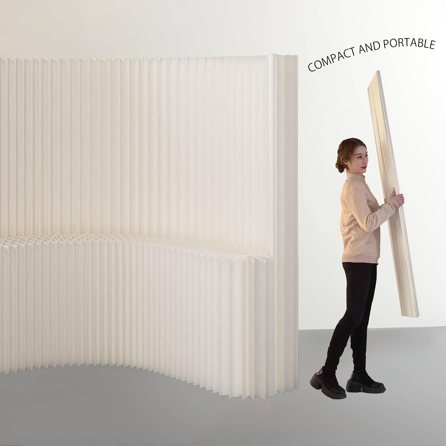 HELLOpoper Foldable Paper Art Display Stand with Shelves, Eco-Friendly, for Exhibition, Sample, Cosmetics, Bags, Shoes, Commercial Use