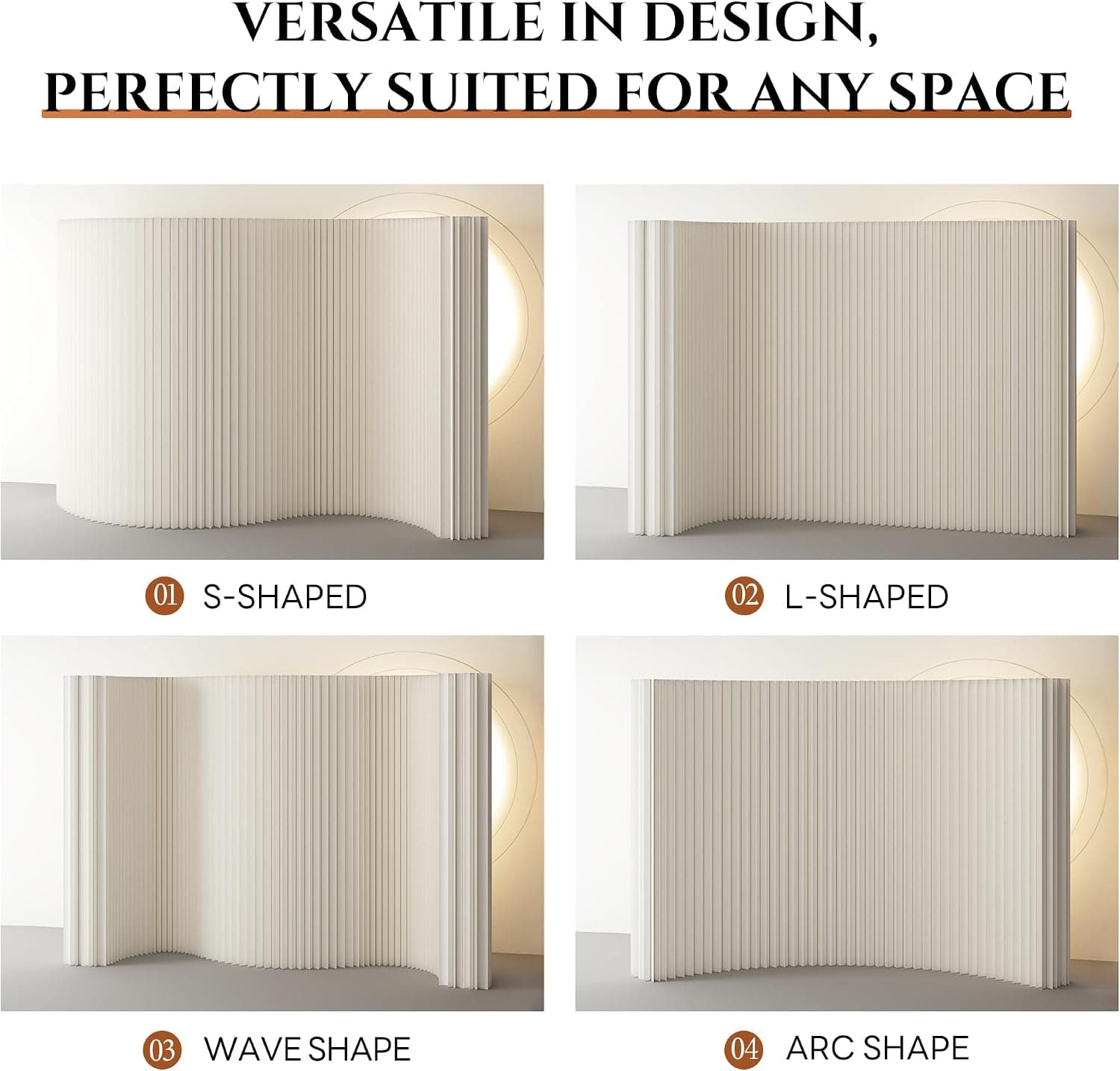 HELLOpoperRoom Divider Privacy Screen Foldable Crafted from Kraft Paper Flexible for Versatile Use in Offices Living Rooms, and Salons.
