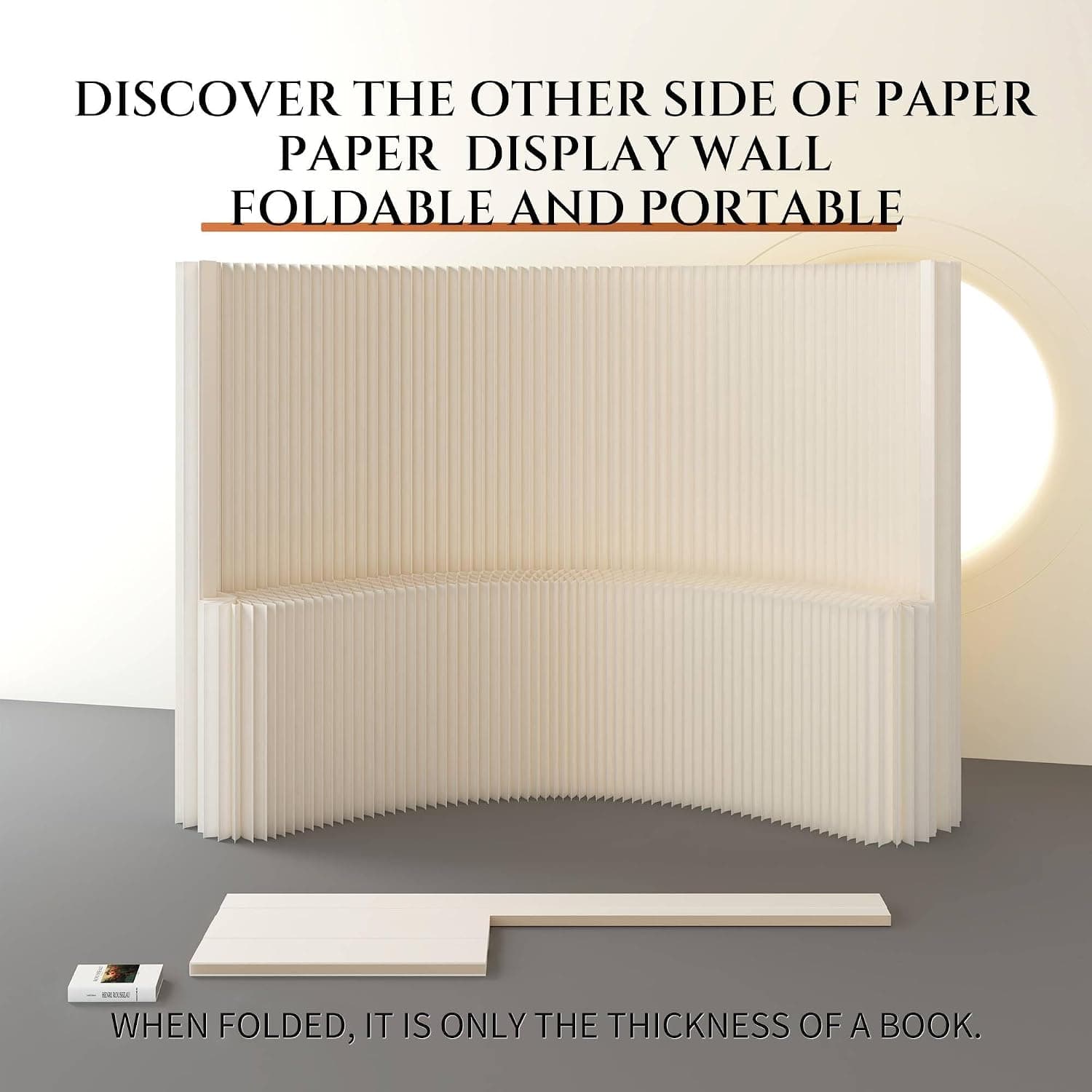HELLOpoper Foldable Paper Art Display Stand with Shelves, Eco-Friendly, for Exhibition, Sample, Cosmetics, Bags, Shoes, Commercial Use