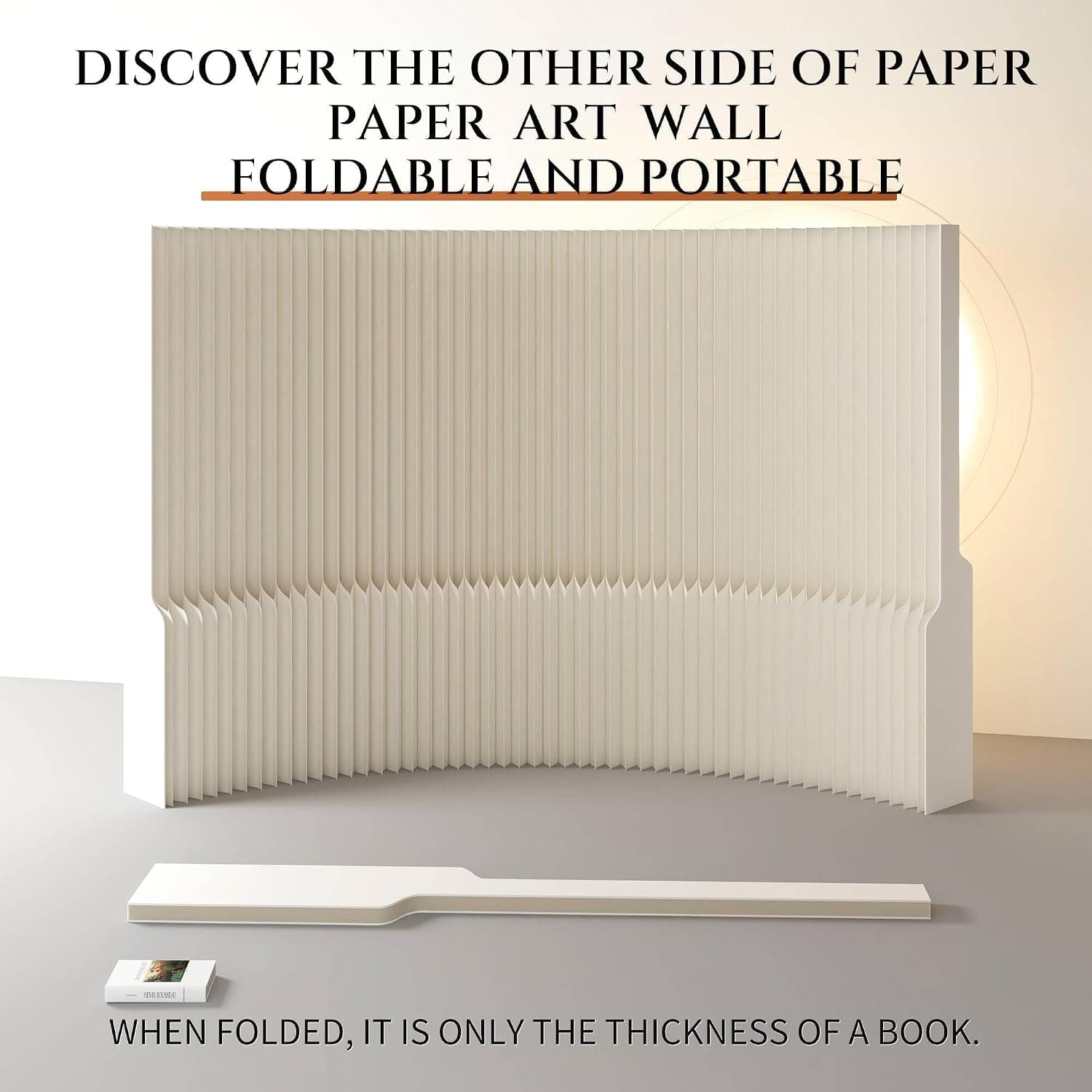 HELLOpoperRoom Divider Privacy Screen Foldable partition Wall Kraft Paper, Living Rooms,Transformable for Offices, and Beauty Salons