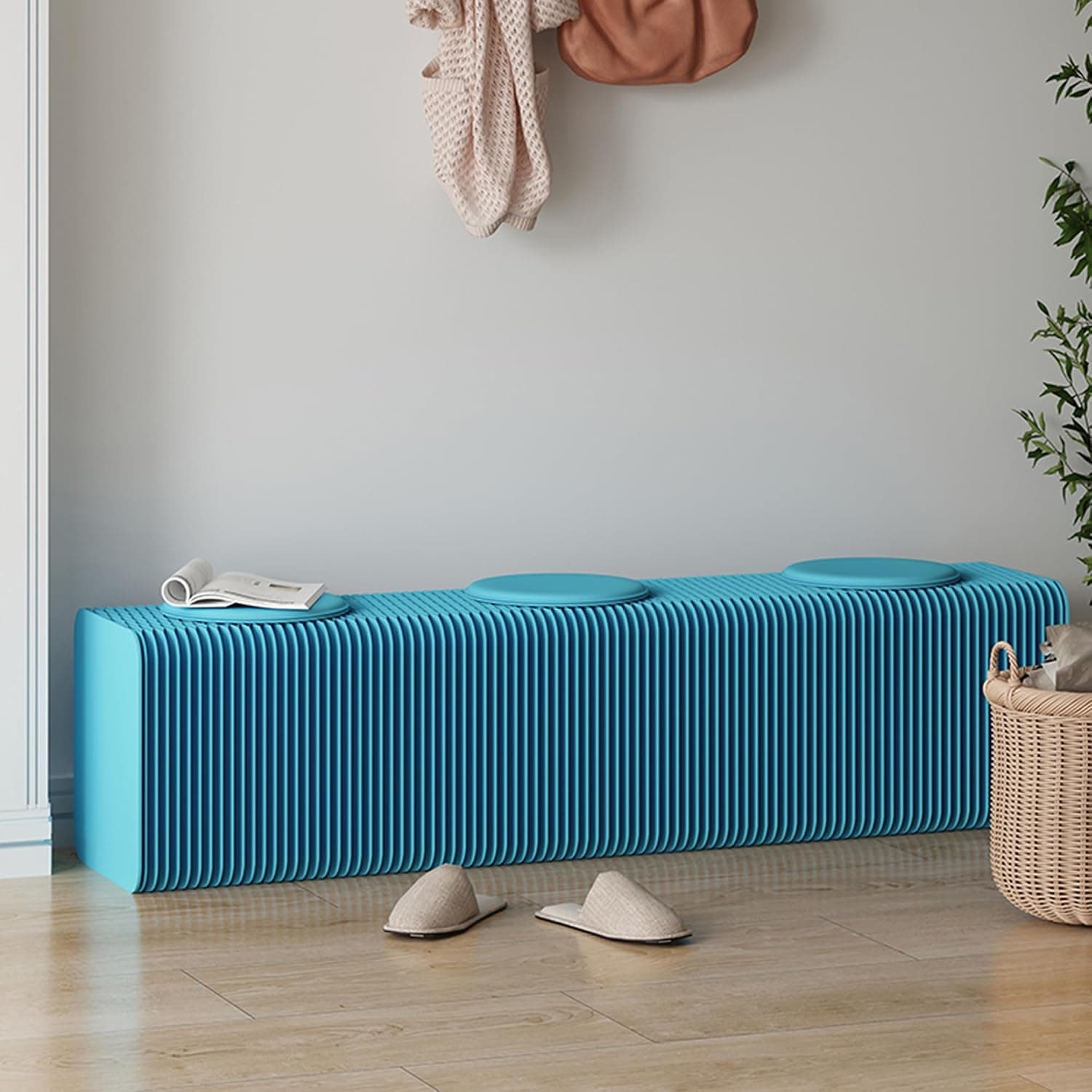 HELLOpoper Multifunctional,Creative,Stylish Folding Bench That Allows for Adjustable Length Customizable Shapes,Suitable for Various Settings Such as Living Rooms, bedrooms,cafés 9