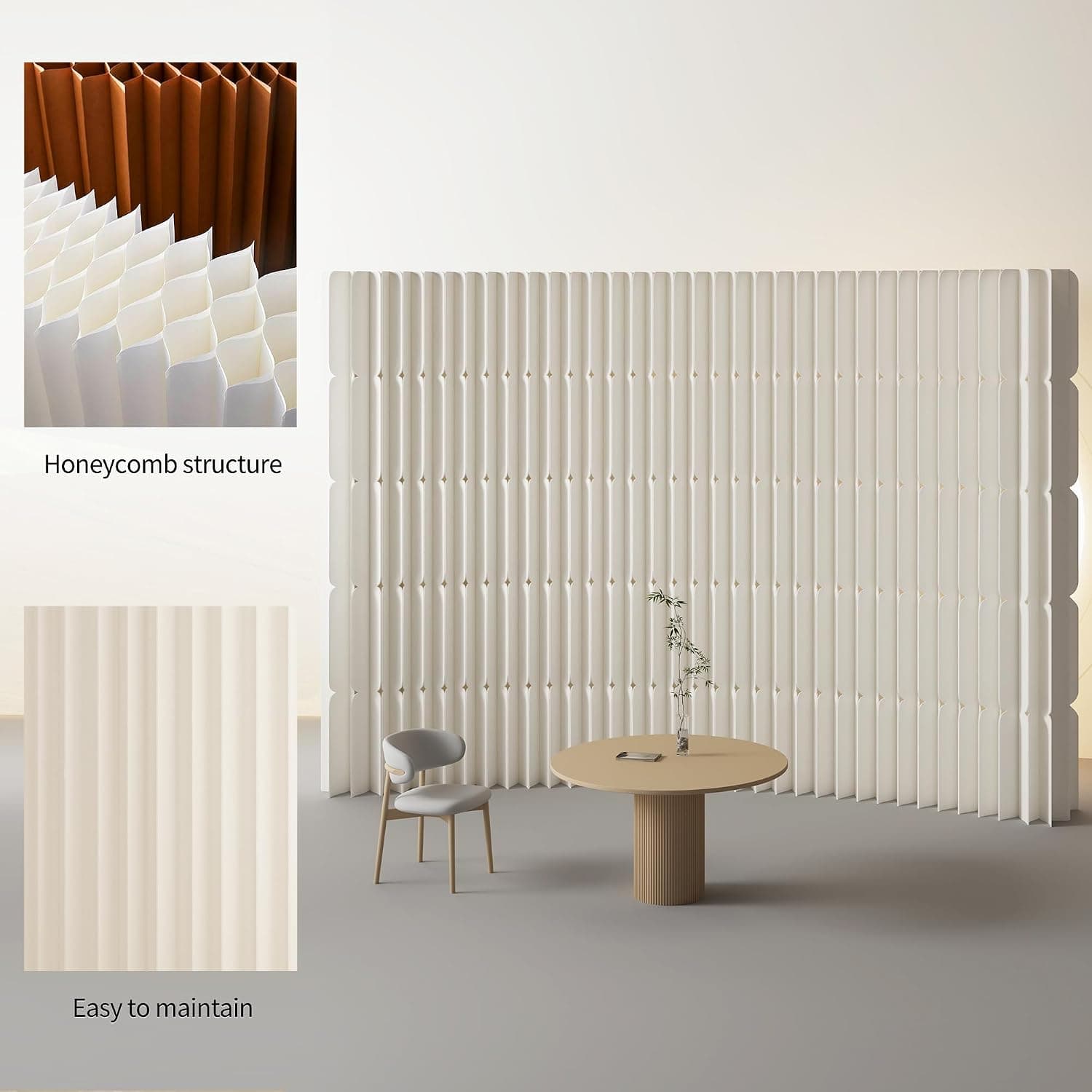 HELLOpoperRoom Divider Privacy Screen Foldable Freestanding Crafted from Kraft Paper Flexible for Versatile Use in Offices Living Rooms and Salons
