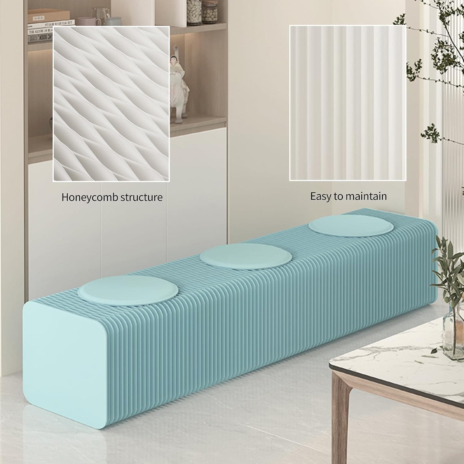 HELLOpoper Multifunctional,Creative,Stylish Folding Bench That Allows for Adjustable Length Customizable Shapes,Suitable for Various Settings Such as Living Rooms, bedrooms,cafés