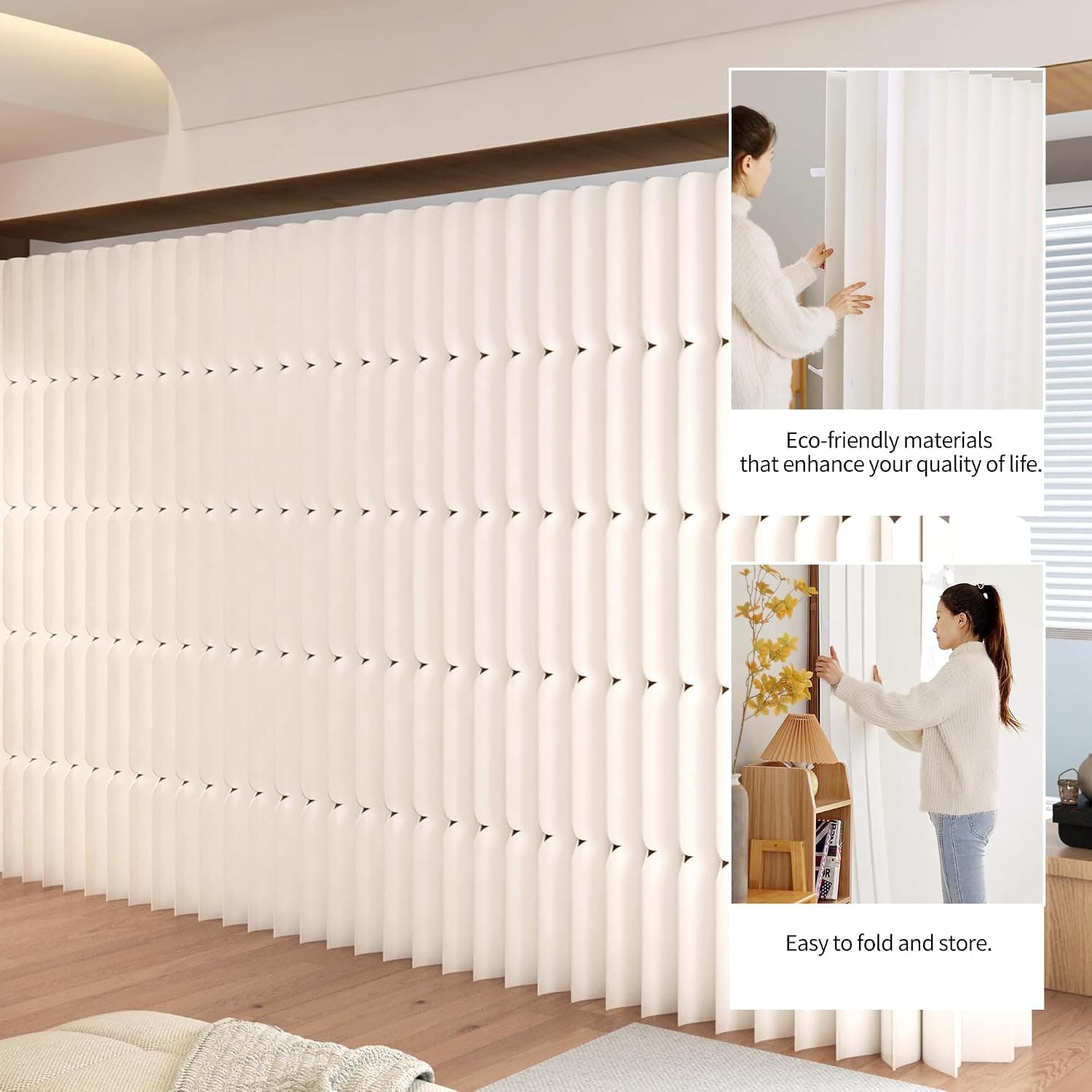 HELLOpoperRoom Divider Privacy Screen Foldable Freestanding Crafted from Kraft Paper Flexible for Versatile Use in Offices Living Rooms and Salons
