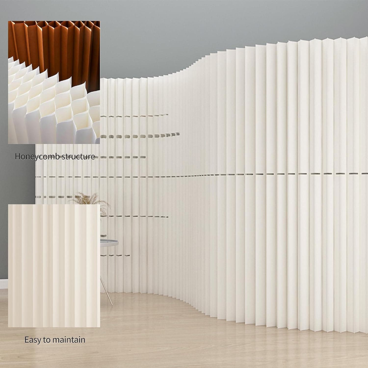 HELLOpoperRoom Divider Privacy Screen Foldable Freestanding Crafted from Kraft Paper Flexible for Versatile Use in Offices Living Rooms, and Salons.