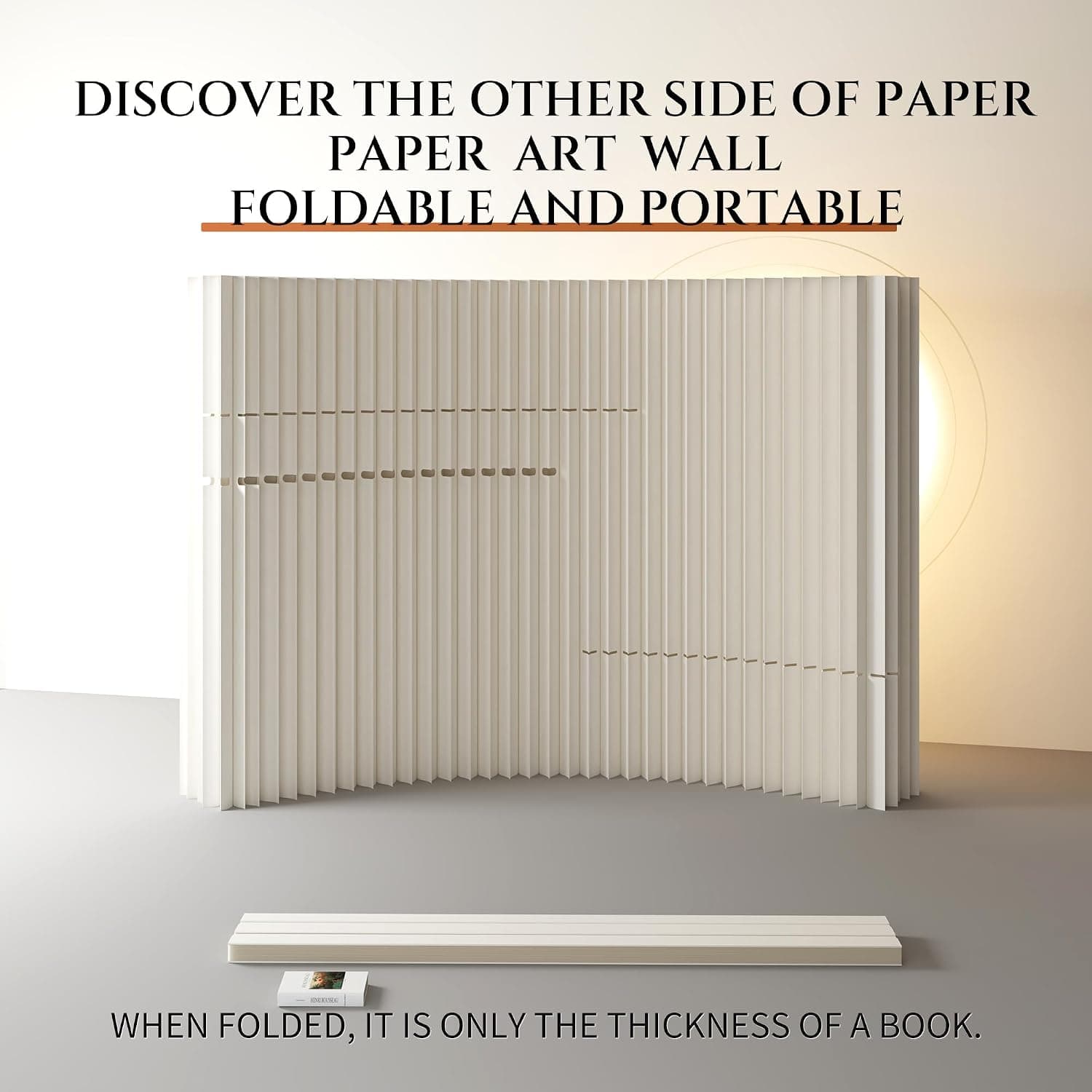 HELLOpoperRoom Divider Privacy Screen Foldable Freestanding Crafted from Kraft Paper Flexible for Versatile Use in Offices Living Rooms, and Salons.