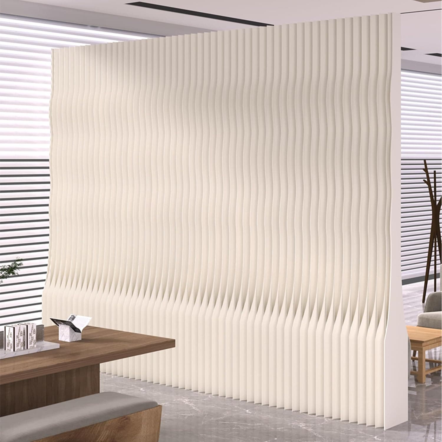 HELLOpoper Room Divider Privacy Screen Foldable partition Wall Kraft Paper, Living Rooms,Transformable for Offices,and Beauty Salons 9