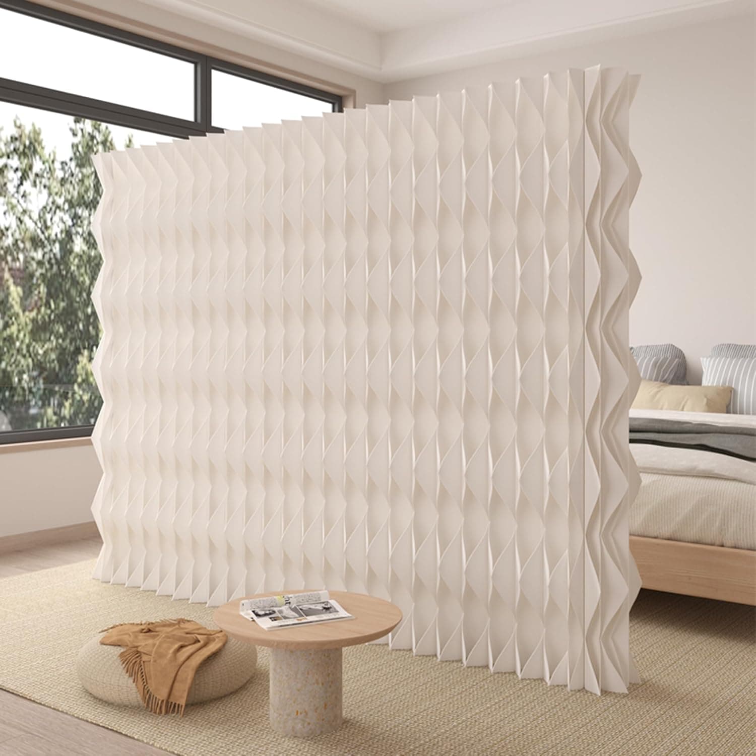HELLOpoper Room Divider Privacy Screen Foldable partition Wall Kraft Paper, Transformable for Offices, Beauty Salons, and Living Rooms 9