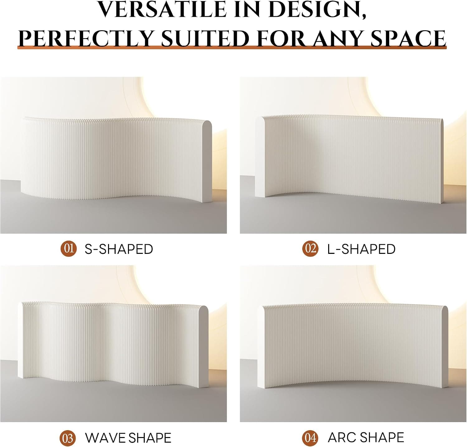 HELLOpoper Room Divider Privacy Screen Foldable partition Wall Kraft Paper, Transformable for Offices, Living Rooms, and Beauty Salons