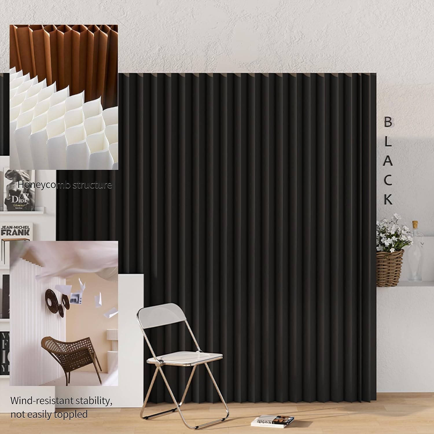 HELLOpoperRoom Divider Privacy Screen – Foldable Kraft Paper, Living Rooms,Transformable for Offices, and Beauty Salons