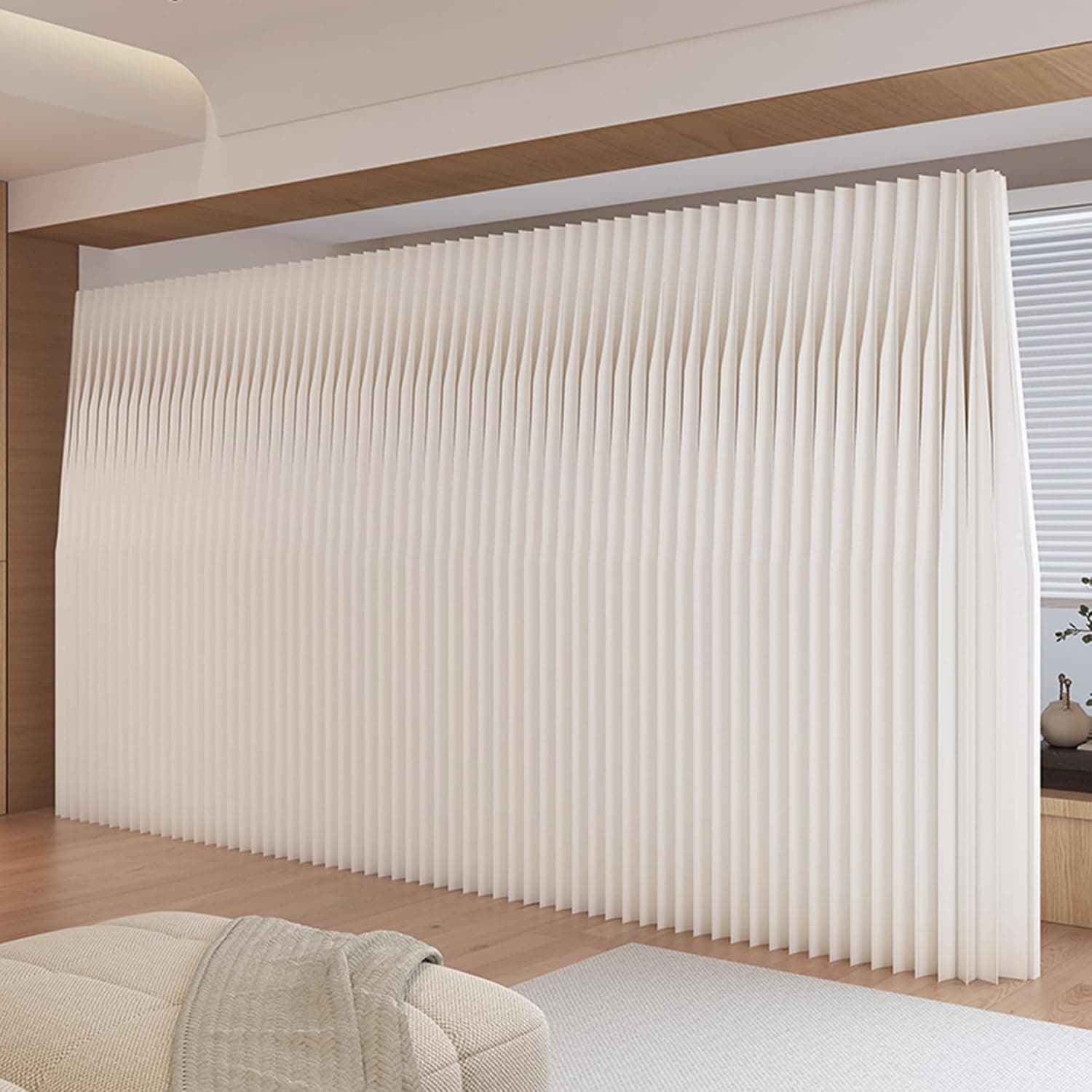 HELLOpoperFolding Room Partition Screen in Kraft Paper Material Multi-Purpose for Offices, Living Rooms and Beauty Salons, Freestanding Partition Screen
