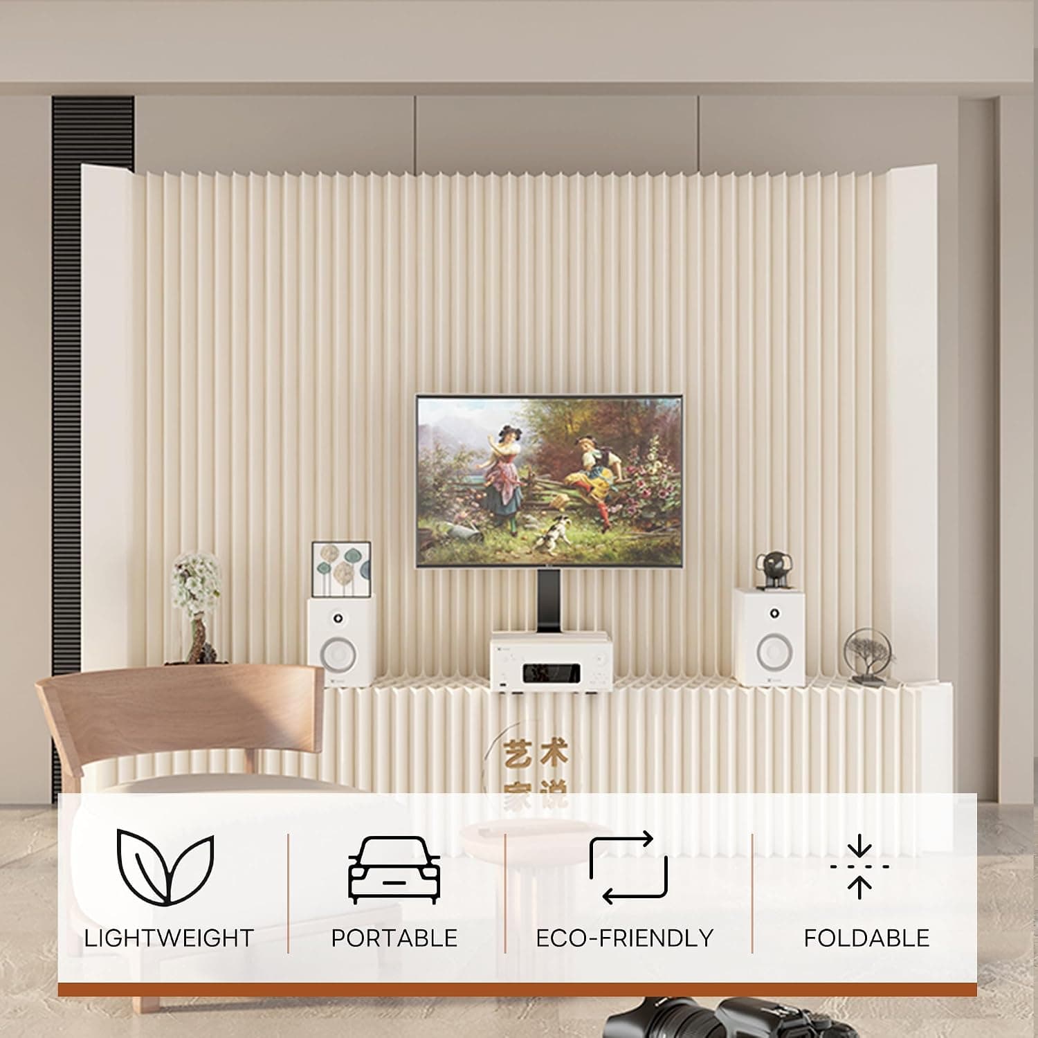 HELLOpoper Foldable Paper Art Display Stand with Shelves, Eco-Friendly, for Exhibition, Sample, Cosmetics, Bags, Shoes and Commercial Use