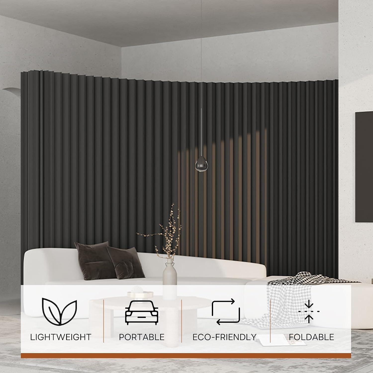 HELLOpoperRoom Divider Privacy Screen – Foldable Kraft Paper, Living Rooms,Transformable for Offices, and Beauty Salons