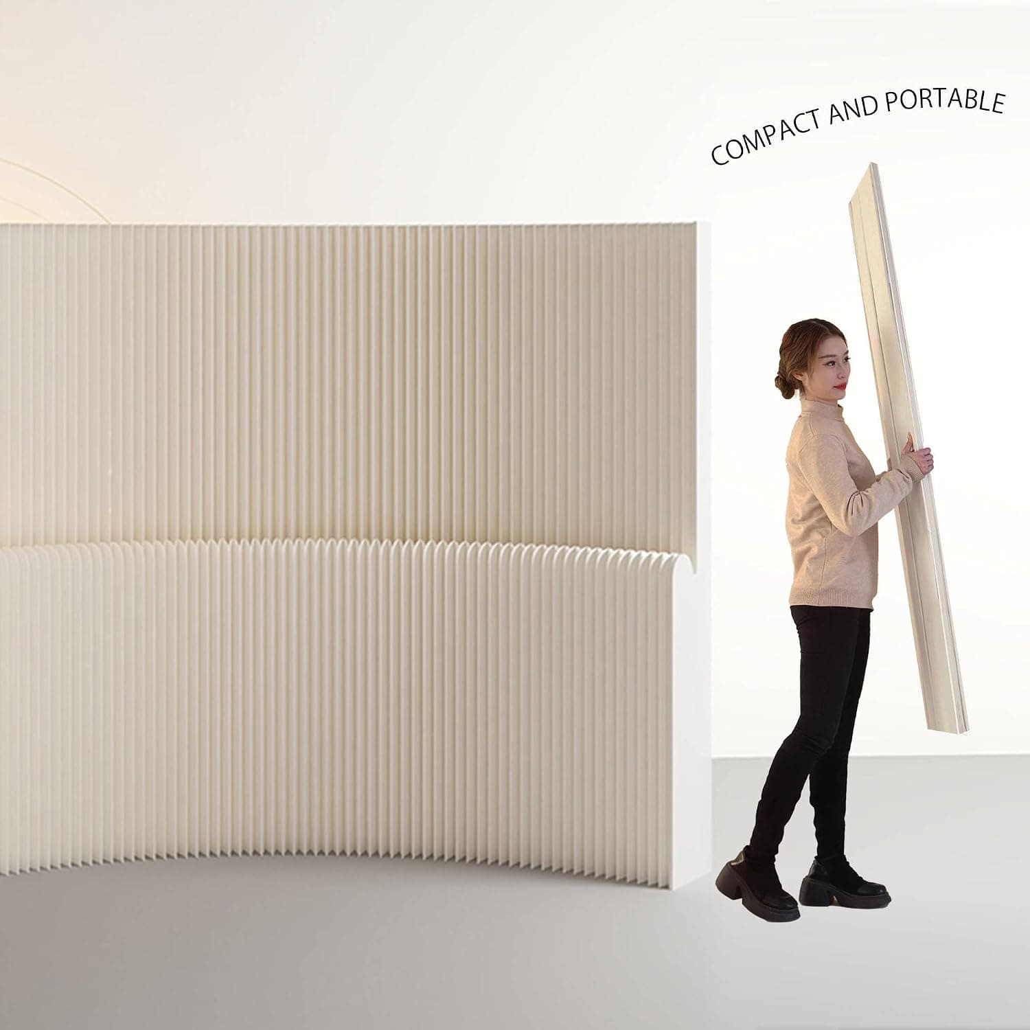 HELLOpoper Portable Kraft Paper Privacy Divider, Foldable Room Screen for Office, Salon & Home 9
