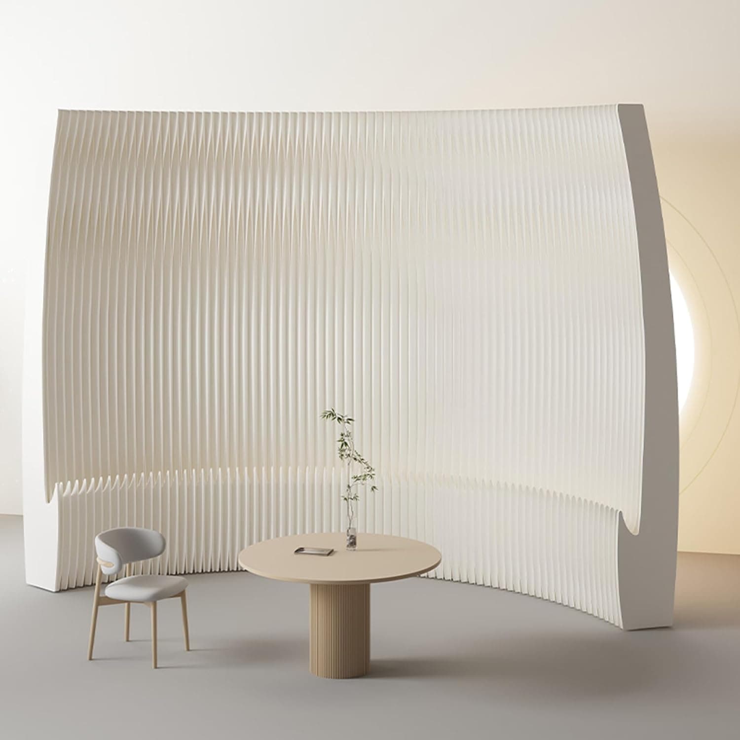 HELLOpoper Standalone partition Screen, a Multifunctional Folding Room Divider Made of Kraft Paper, Suitable for Various Settings Such as Living Rooms, Offices, and Beauty Salons.