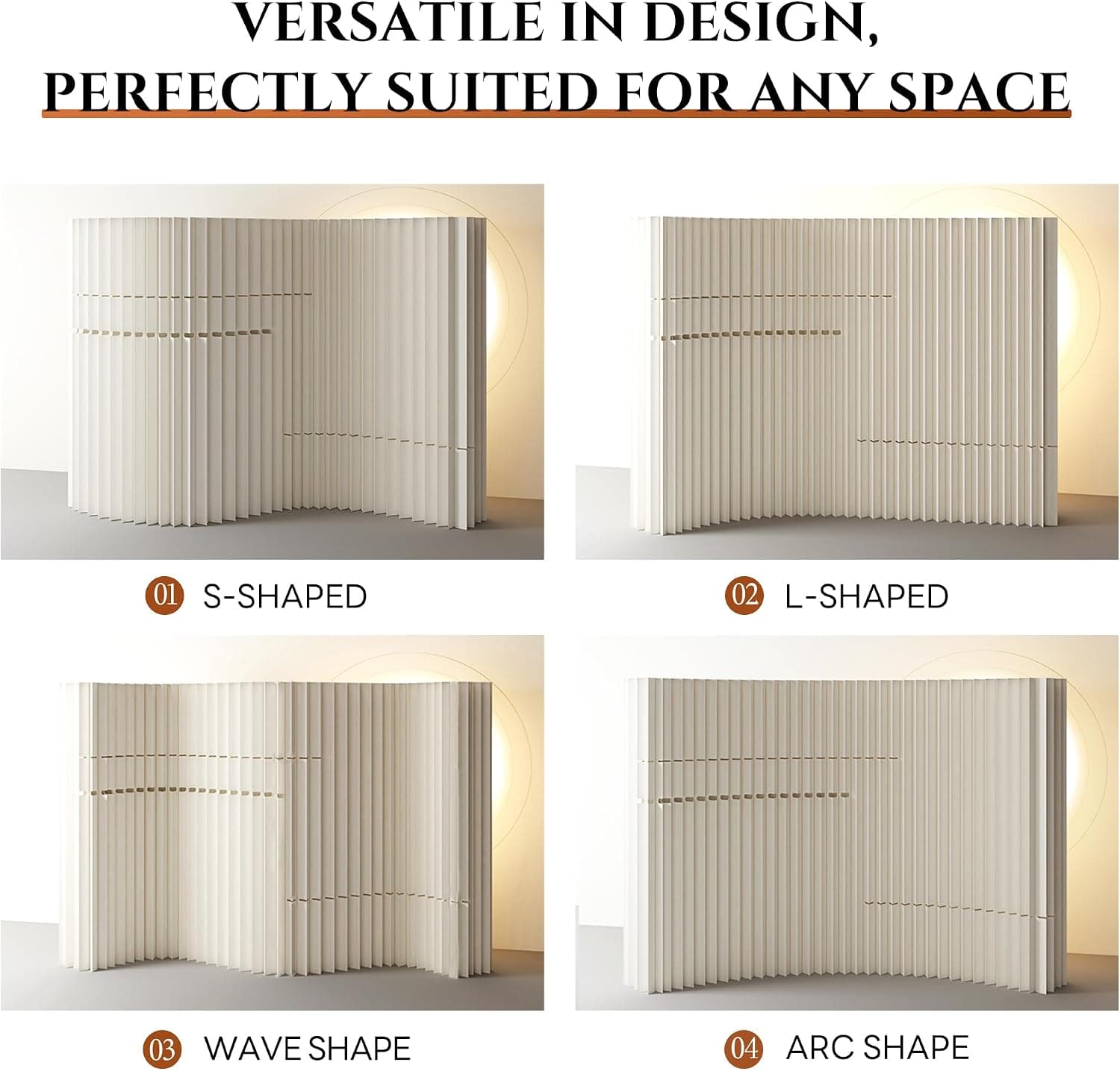HELLOpoperRoom Divider Privacy Screen Foldable Freestanding Crafted from Kraft Paper Flexible for Versatile Use in Offices Living Rooms, and Salons.