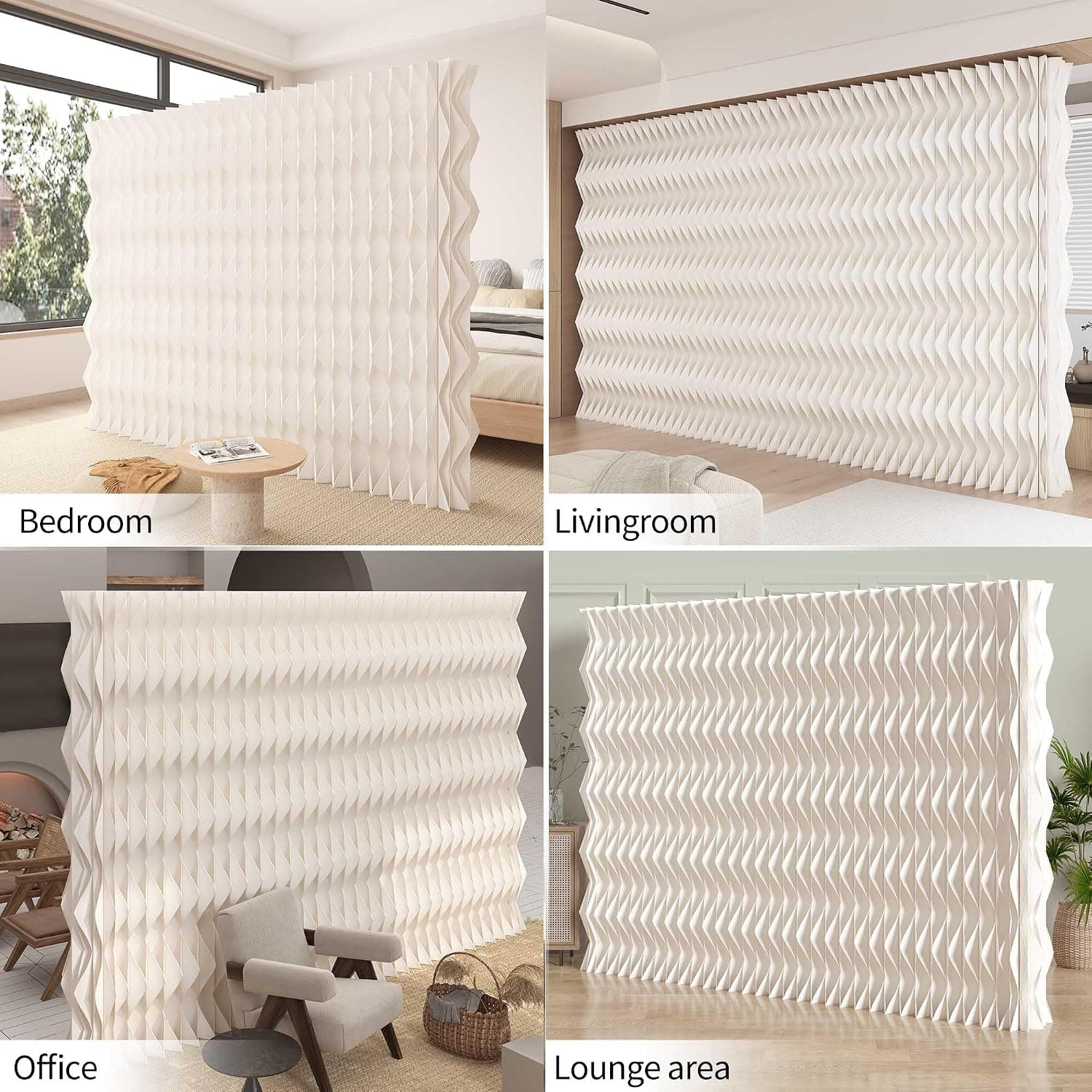 HELLOpoperRoom Divider Privacy Screen Foldable partition Wall Kraft Paper, Transformable for Offices, Beauty Salons, and Living Rooms