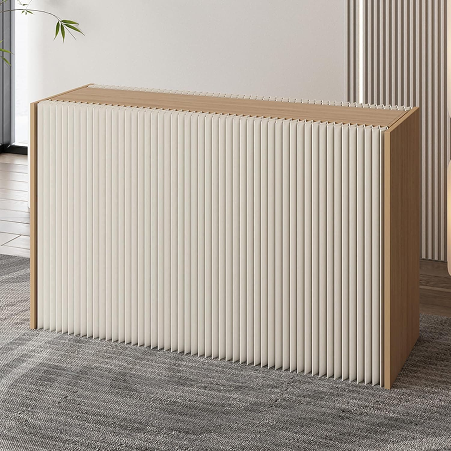 HELLOpoper Folding Room Partition Screen in Kraft Paper Material,Multi-Purpose for Offices,Living Rooms,Beauty Salons,Partition Screen