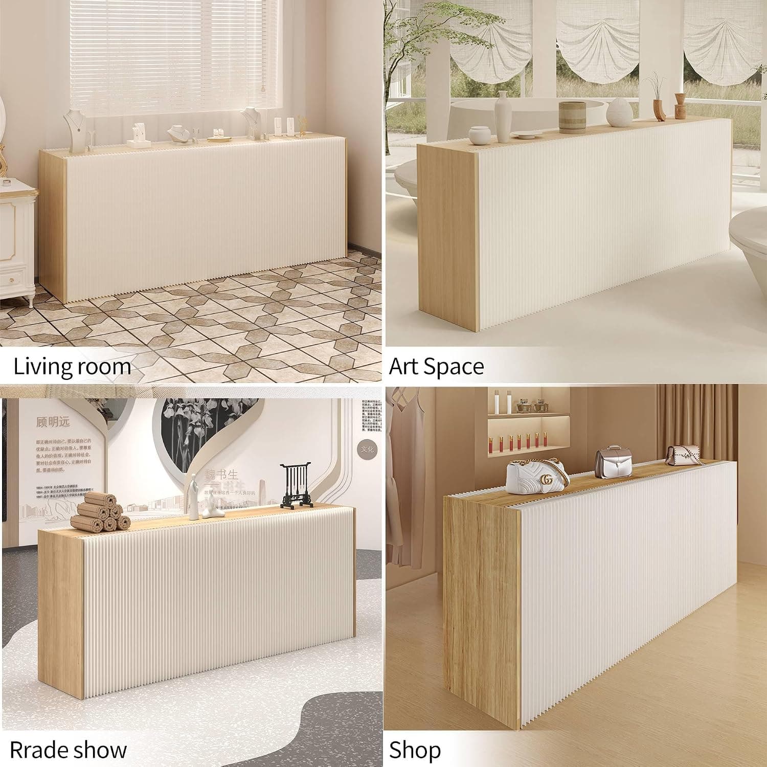 HELLOpoper Folding Room Partition Screen in Kraft Paper Material,Multi-Purpose for Offices,Living Rooms,Beauty Salons,Partition Screen