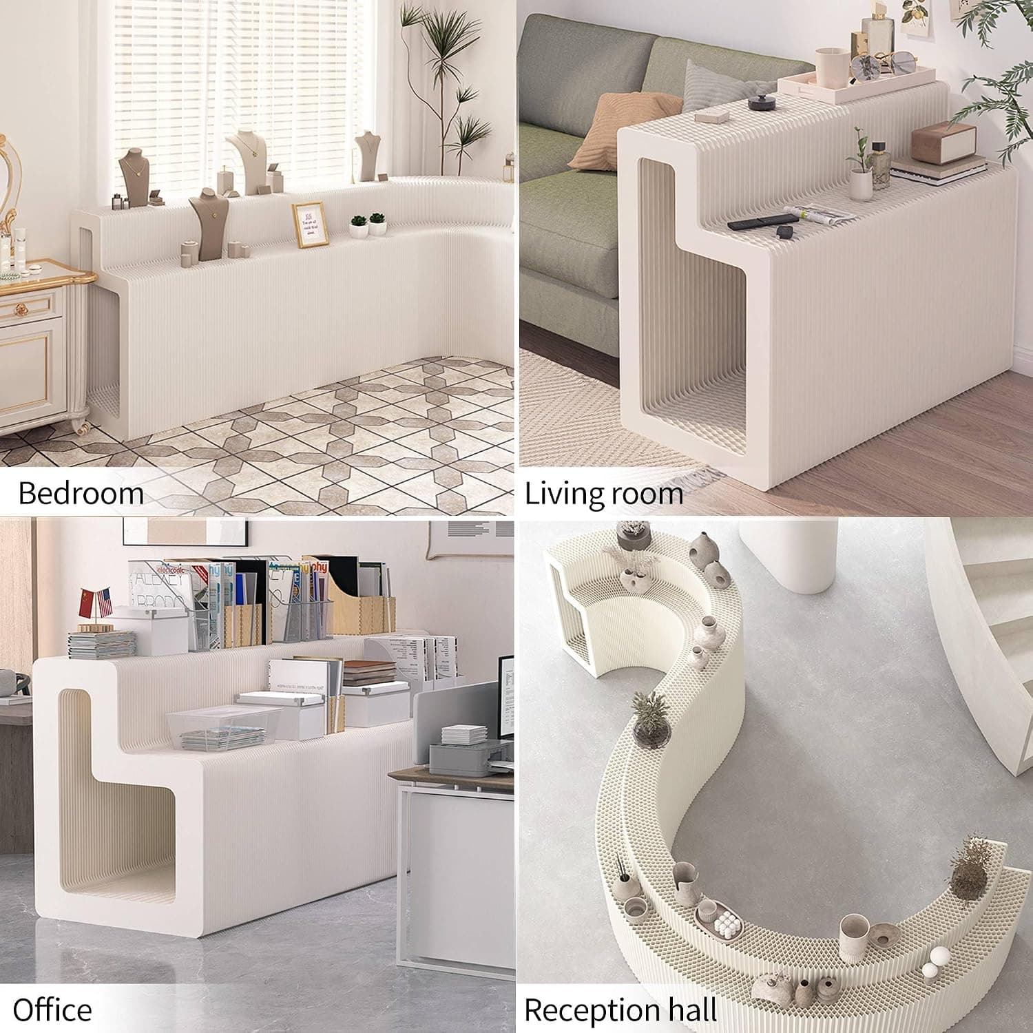 HELLOpoper Folding Room Partition Screen in Kraft Paper Material, Multi-Purpose Offices,Living Rooms, and Beauty Salons,Partition Screen.