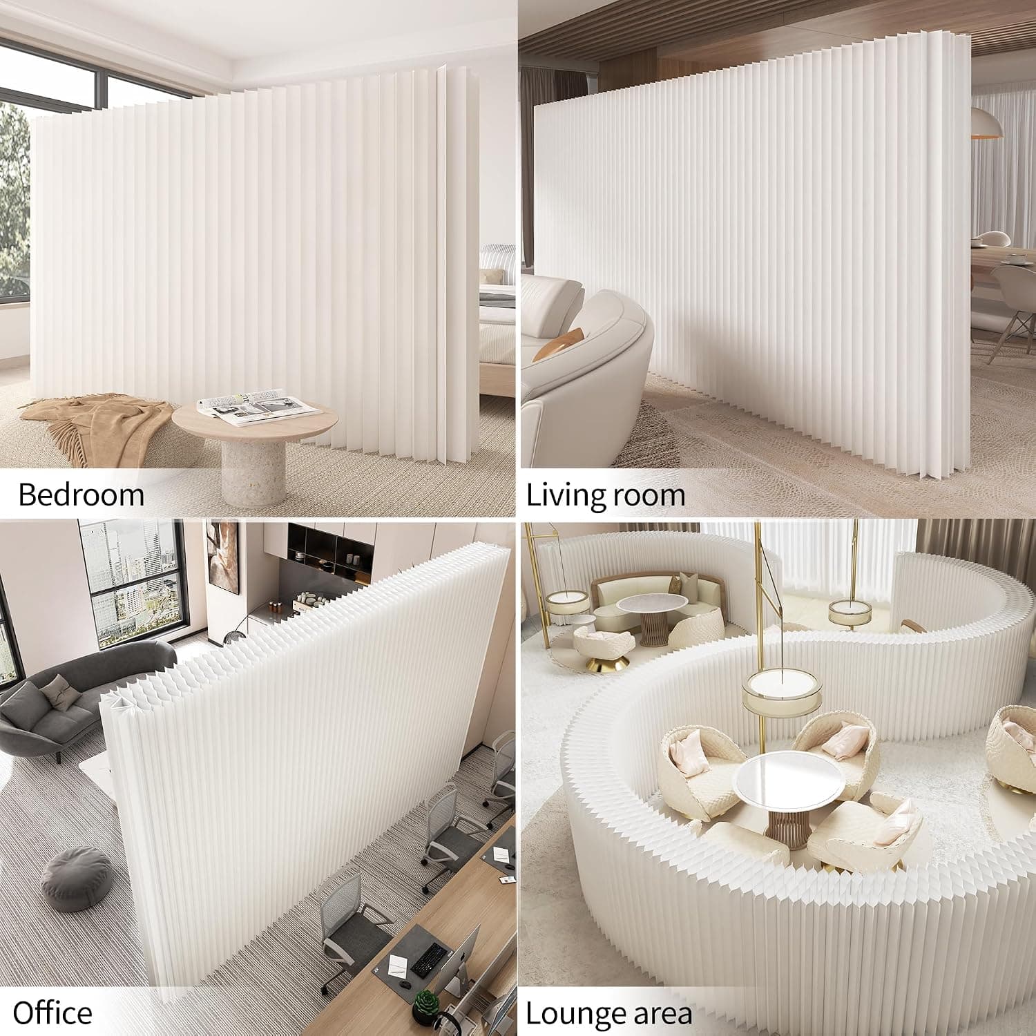 HELLOpoperRoom Divider Privacy Screen Foldable Crafted from Kraft Paper Flexible for Versatile Use in Offices Living Rooms, and Salons.