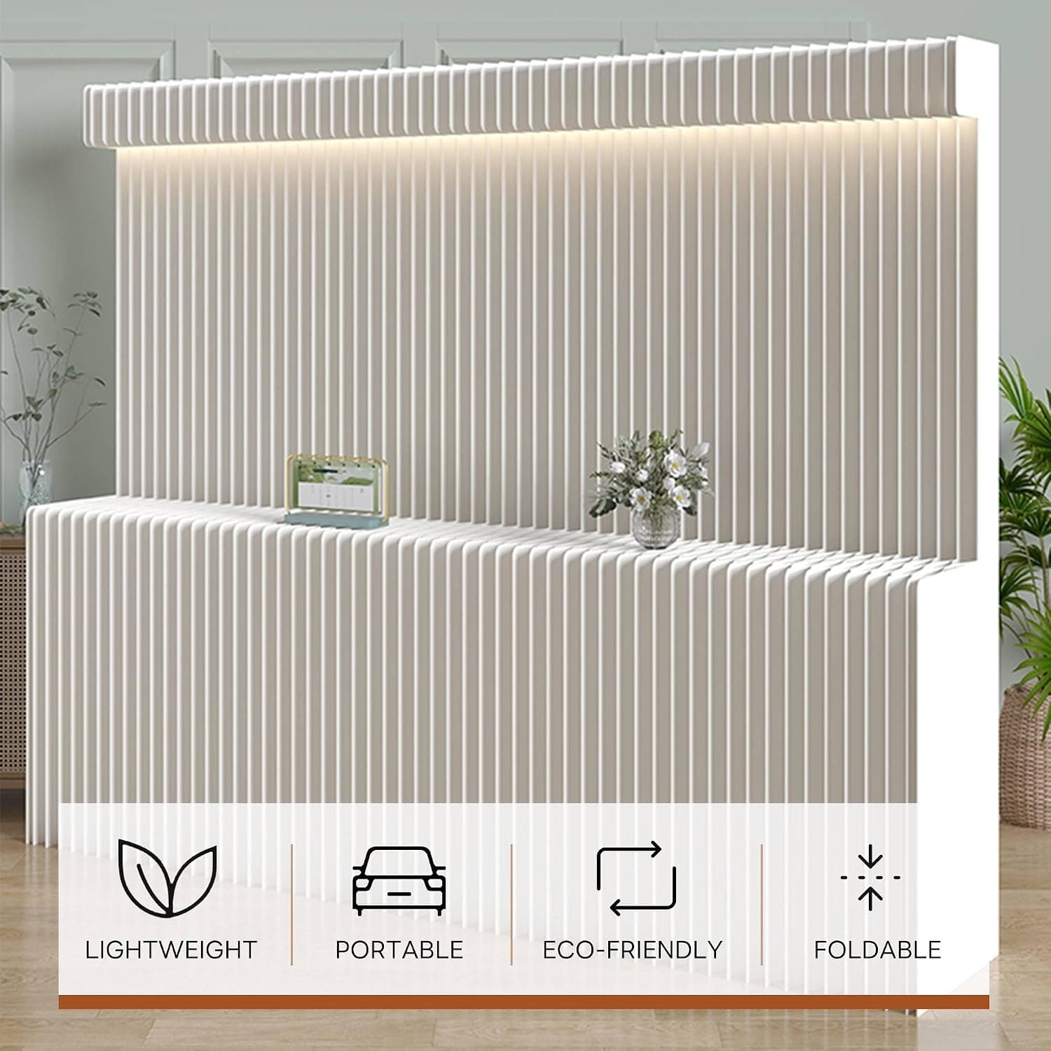 HELLOpoper Folding Room Partition Screen in Kraft Paper Material, Multi-Purpose for Offices, Living Rooms, and Beauty Salons,Partition Screen