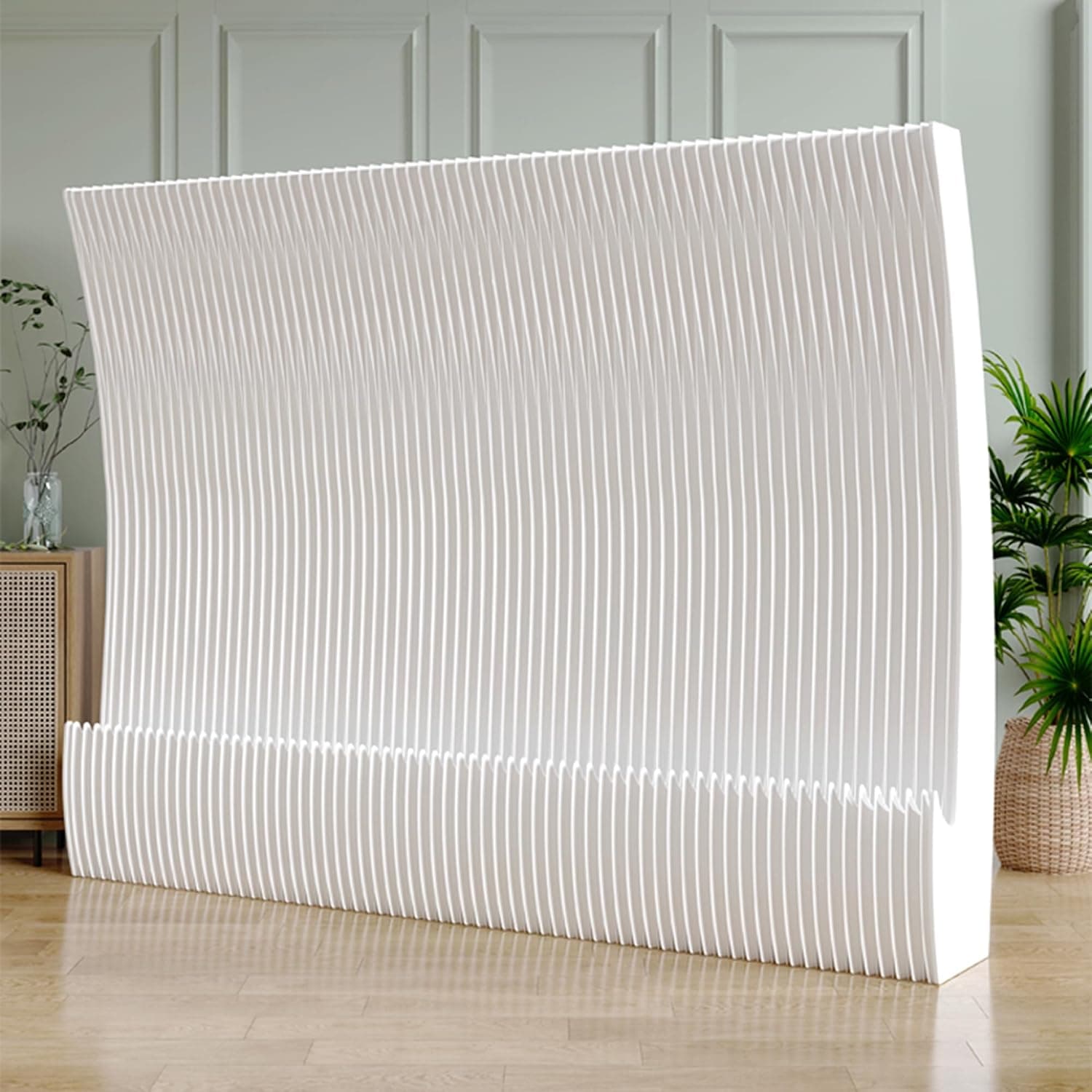 HELLOpoper Standalone partition Screen, a Multifunctional Folding Room Divider Made of Kraft Paper, Suitable for Various Settings Such as Living Rooms, Offices, and Beauty Salons.