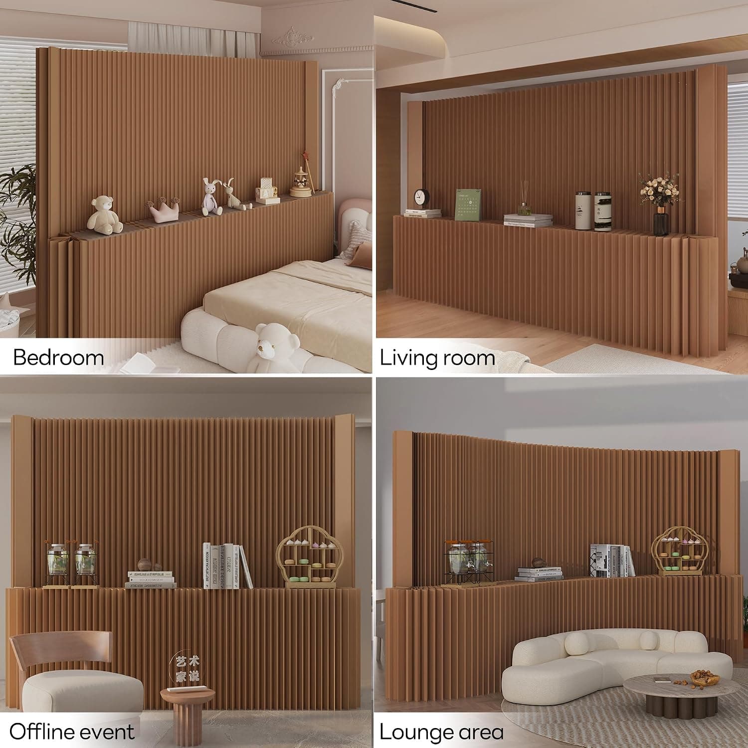 HELLOpoper Foldable Paper Art Display Stand with Shelves, Eco-Friendly, for Exhibition, Sample, Cosmetics, Bags, Shoes Commercial Use