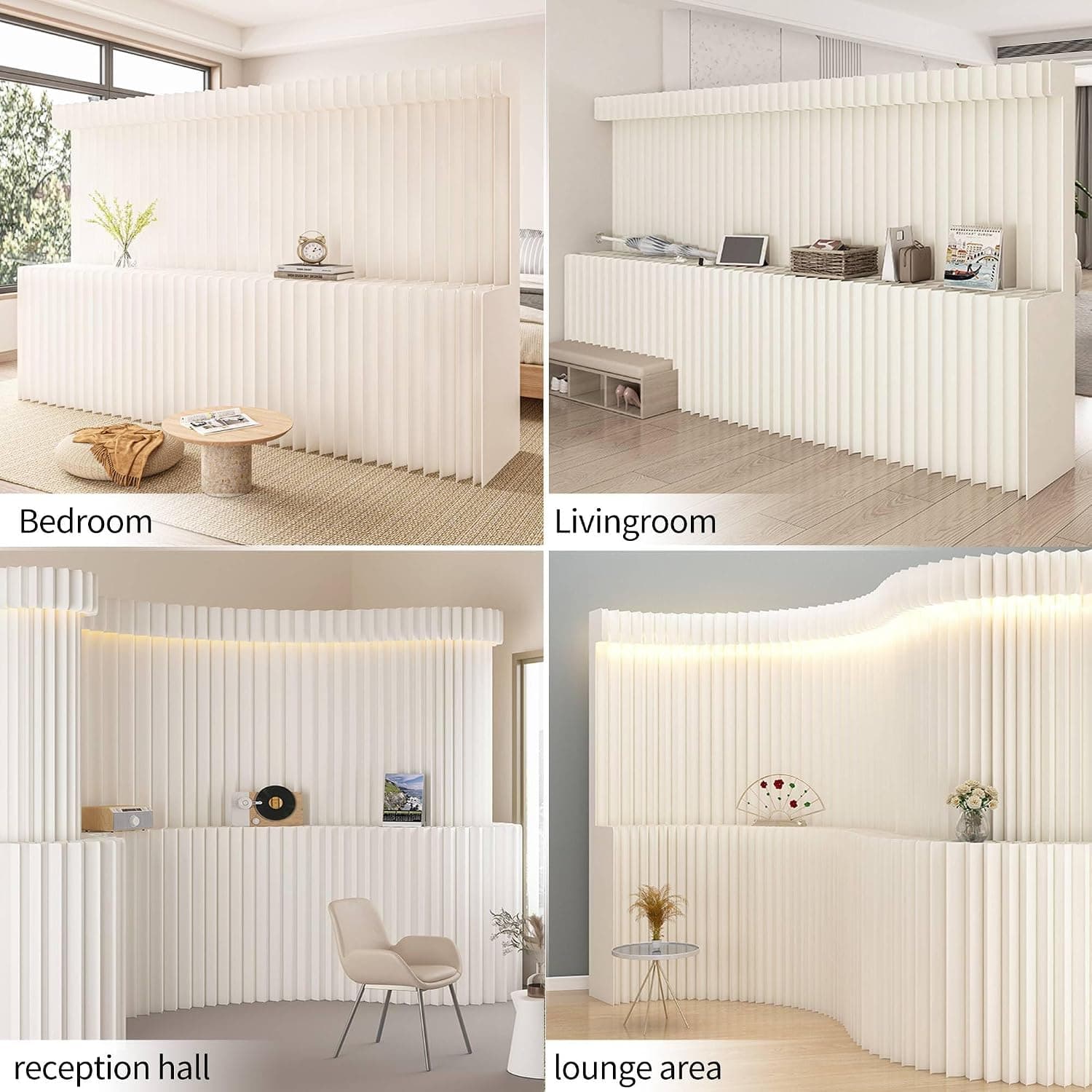 HELLOpoperFolding Room Partition Screen in Kraft Paper Material, Multi-Purpose for Offices, Living Rooms, and Beauty Salons,Partition Screen