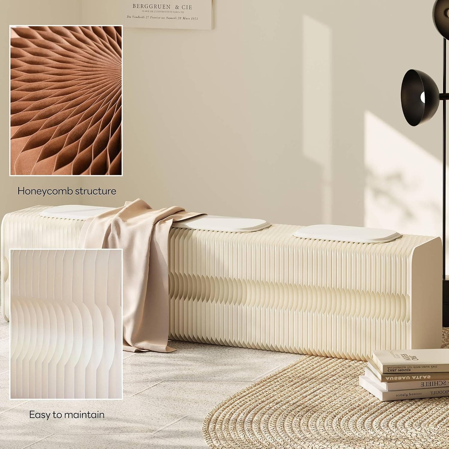 HELLOpoper Multifunctional,Creative,Stylish Folding Bench That Allows Adjustable Length Customizable Shapes,Suitable for Various Settings Such as Living Rooms,bedrooms,cafés.