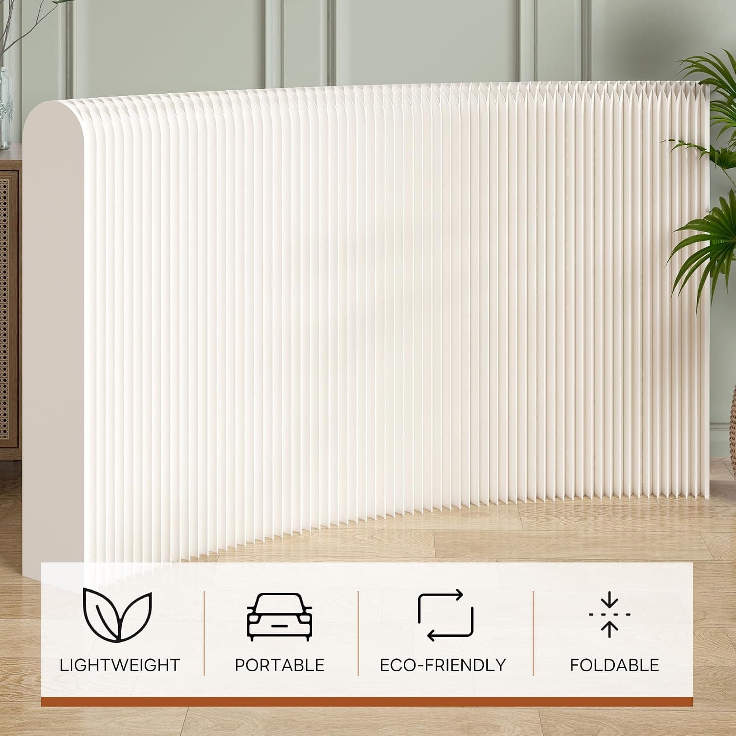 HELLOpoper Room Divider Privacy Screen Foldable partition Wall Kraft Paper, Transformable for Offices, Living Rooms, and Beauty Salons