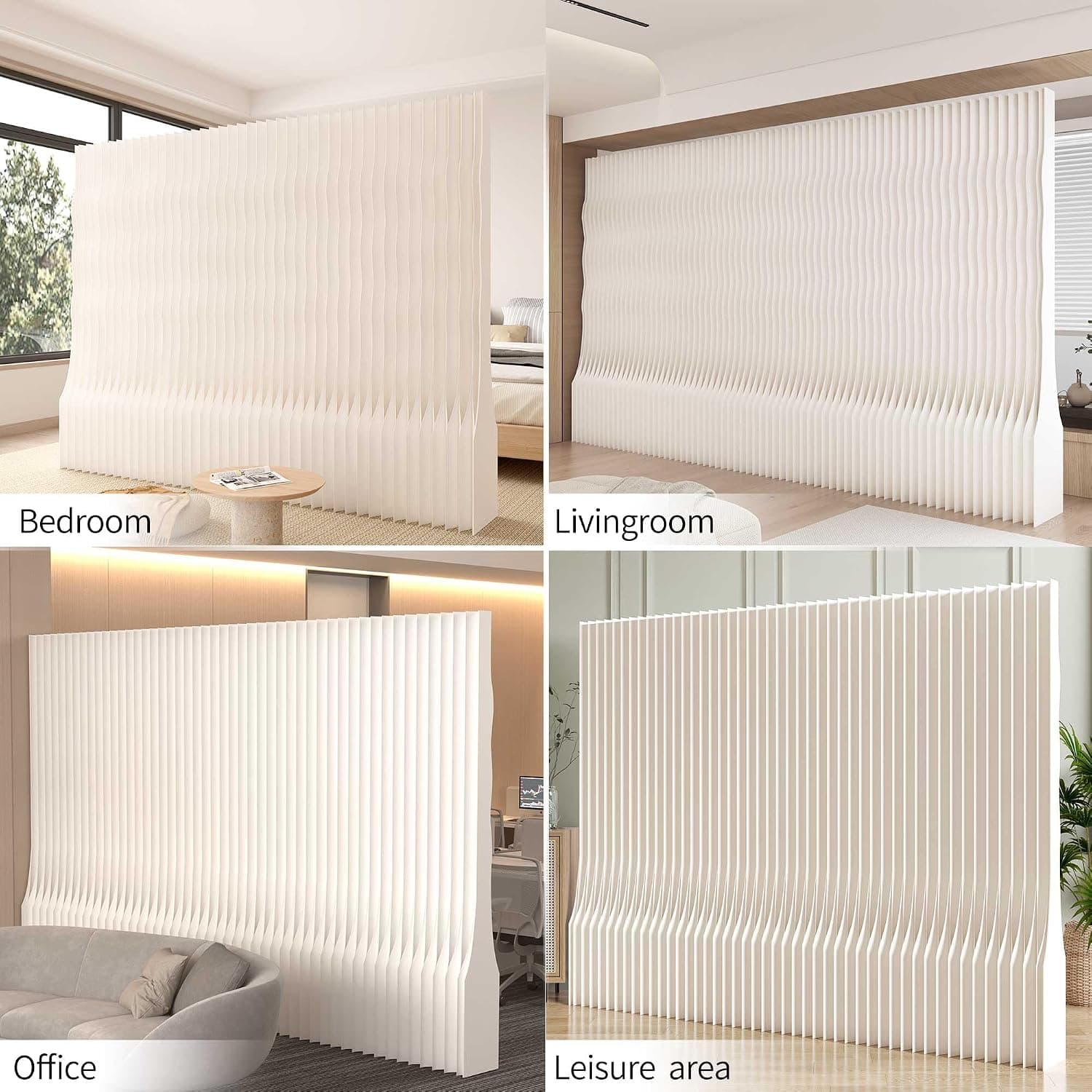 HELLOpoperRoom Divider Privacy Screen Foldable partition Wall Kraft Paper, Living Rooms,Transformable for Offices,and Beauty Salons