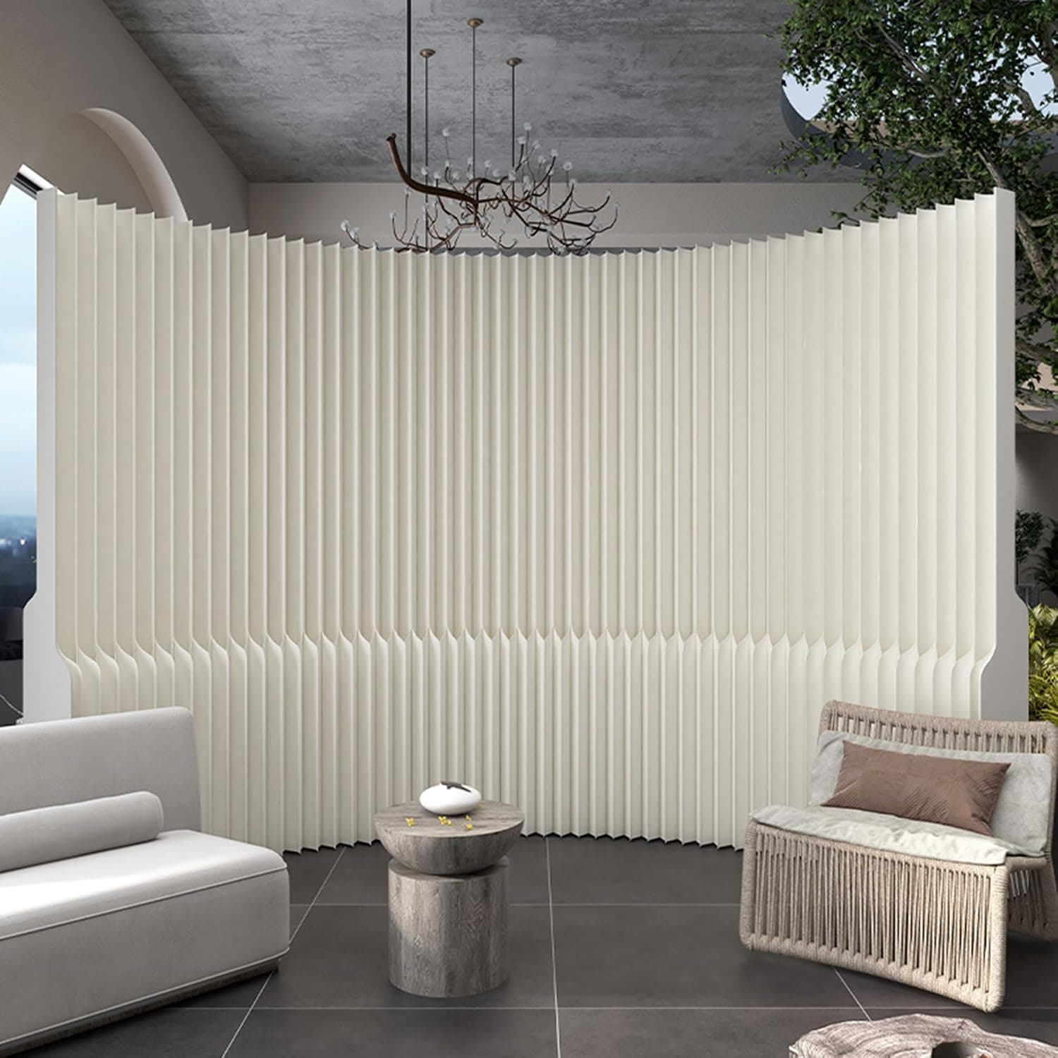 HELLOpoper Room Divider Privacy Screen Foldable partition Wall Kraft Paper, Living Rooms,Transformable for Offices, and Beauty Salons 8