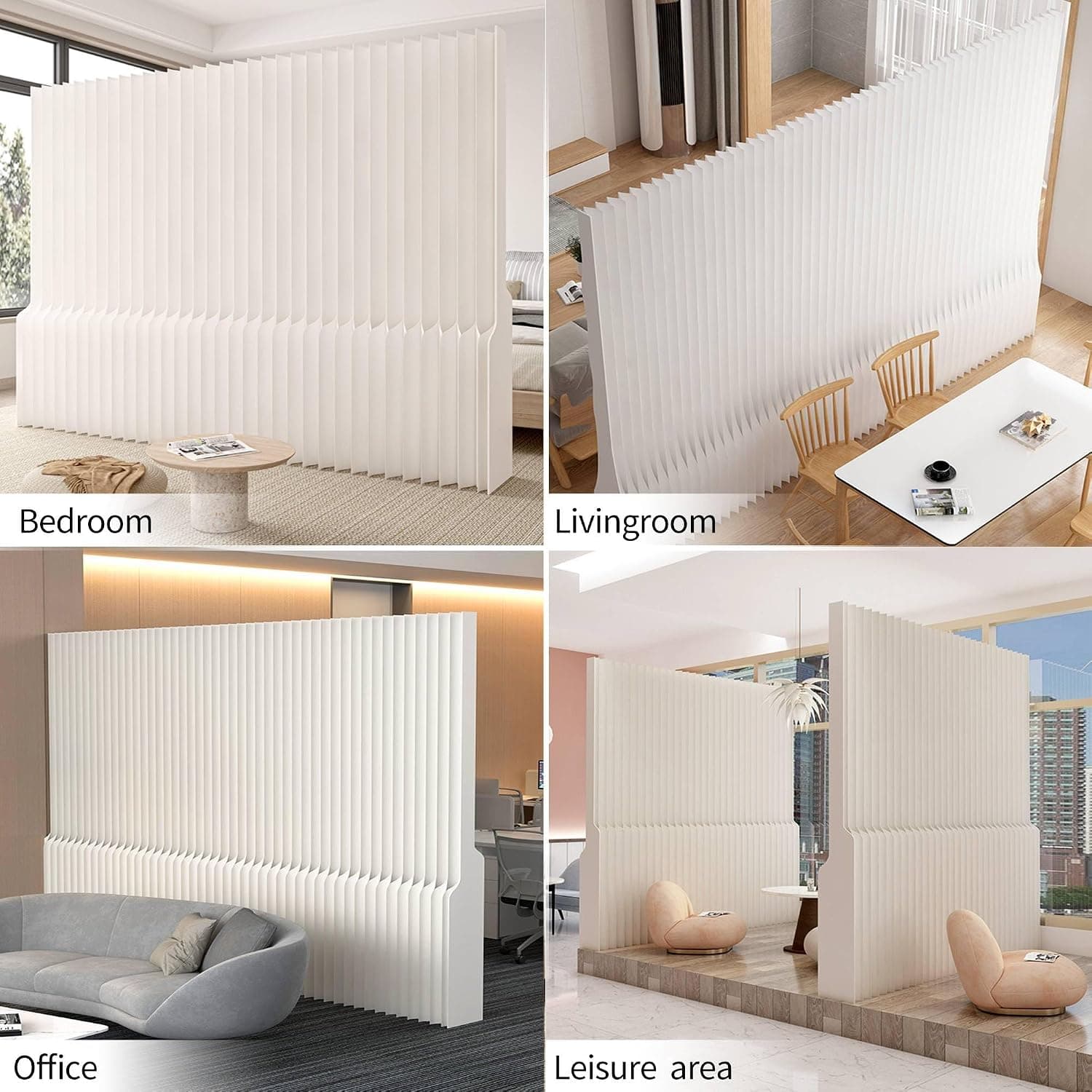 HELLOpoperRoom Divider Privacy Screen Foldable partition Wall Kraft Paper, Living Rooms,Transformable for Offices, and Beauty Salons