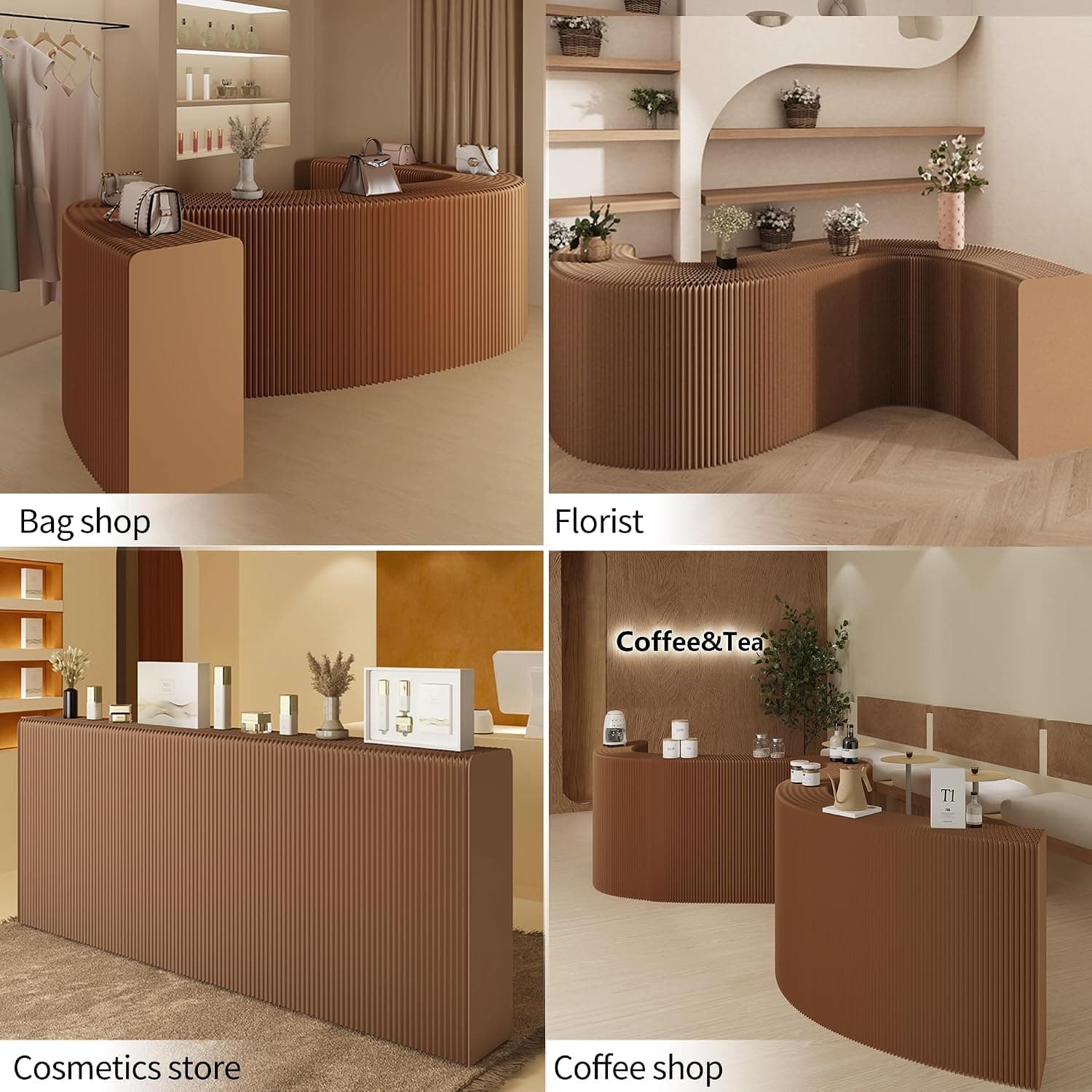 HELLOpoper Folding Room Partition Screen in Kraft Paper Material, Multi-Purpose for Offices, Living Rooms, and Beauty Salons, Partition Screen