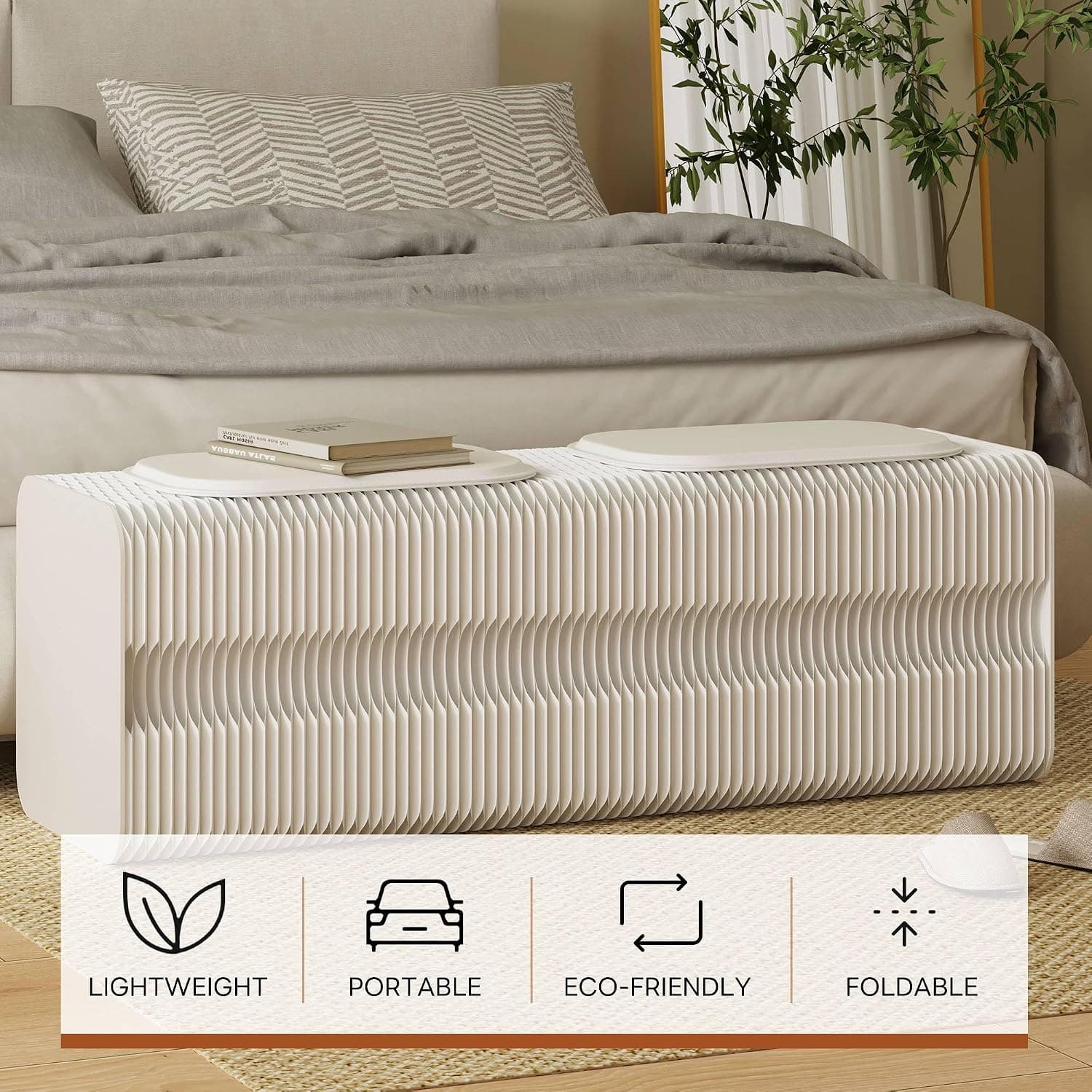 HELLOpoper Multifunctional,Creative,Stylish Folding Bench That Allows Adjustable Length Customizable Shapes,Suitable for Various Settings Such as Living Rooms,bedrooms,cafés.