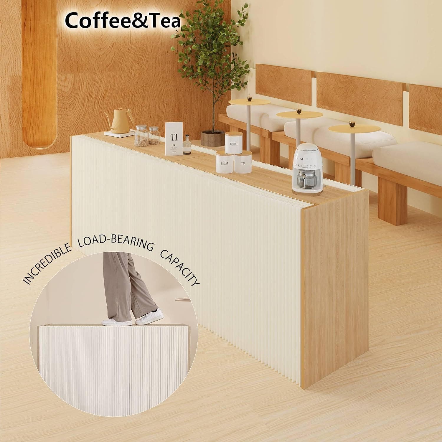 HELLOpoper Folding Room Partition Screen in Kraft Paper Material,Multi-Purpose for Offices,Living Rooms,Beauty Salons,Partition Screen
