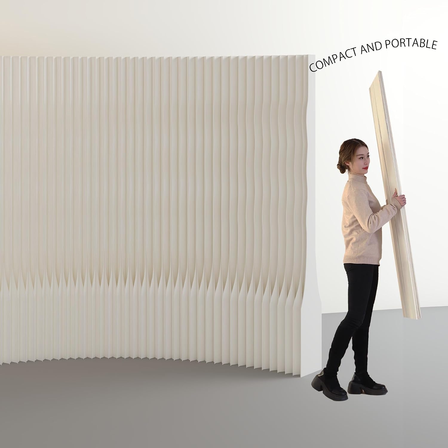 HELLOpoperRoom Divider Privacy Screen Foldable partition Wall Kraft Paper, Living Rooms,Transformable for Offices,and Beauty Salons
